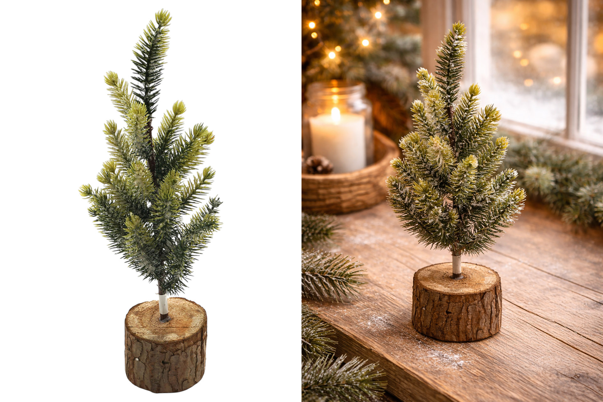 Weihnachtsdeko "Tannenzweige auf Sockel", 24x9cm