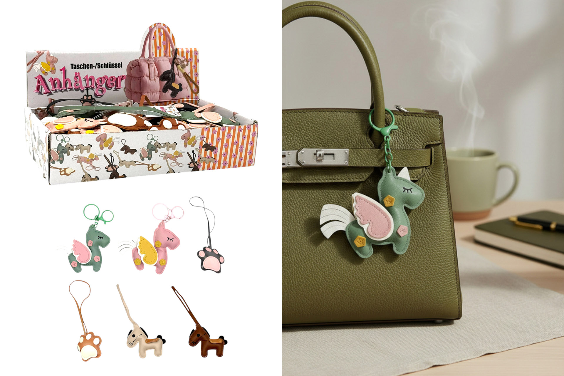 Taschenanhänger / Schlüsselanhänger "MIX", 6 Designs, im Display