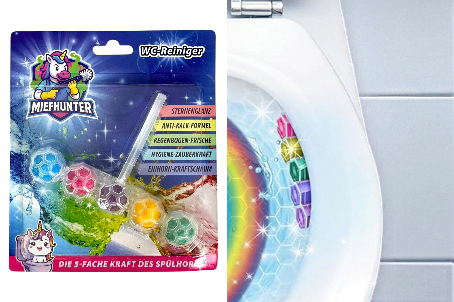 Toilettenstein/WC-Reiniger, 5 fach Wirkung, 50g