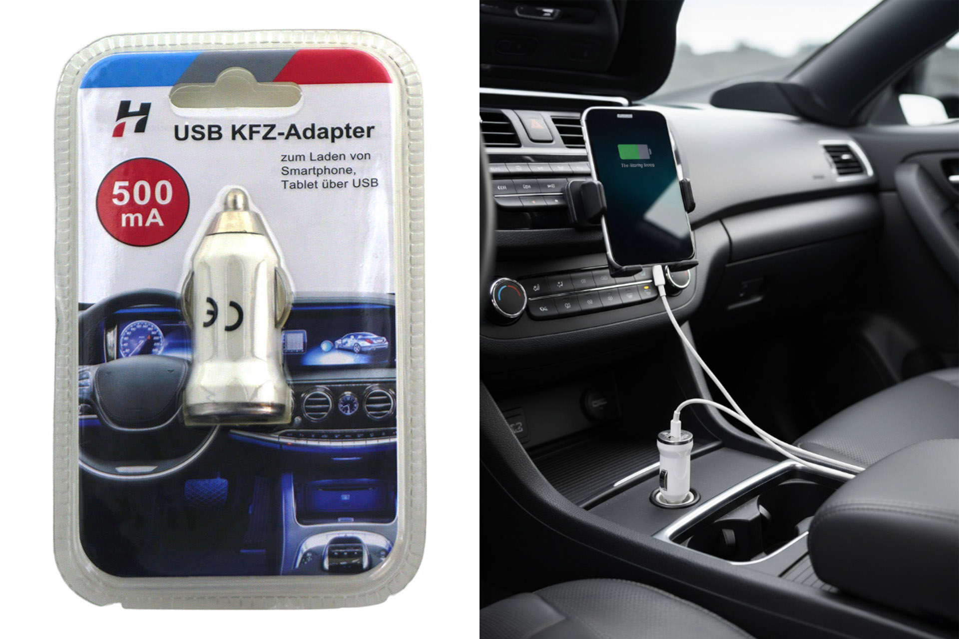 KFZ-Adapter USB, weiß