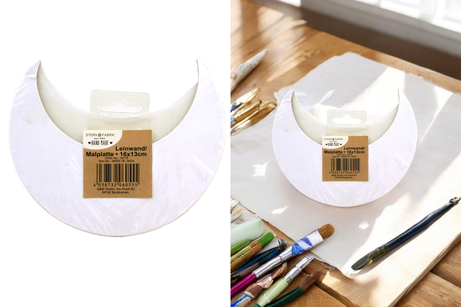 Leinwand/Malplatte "Mond", 16x13cm