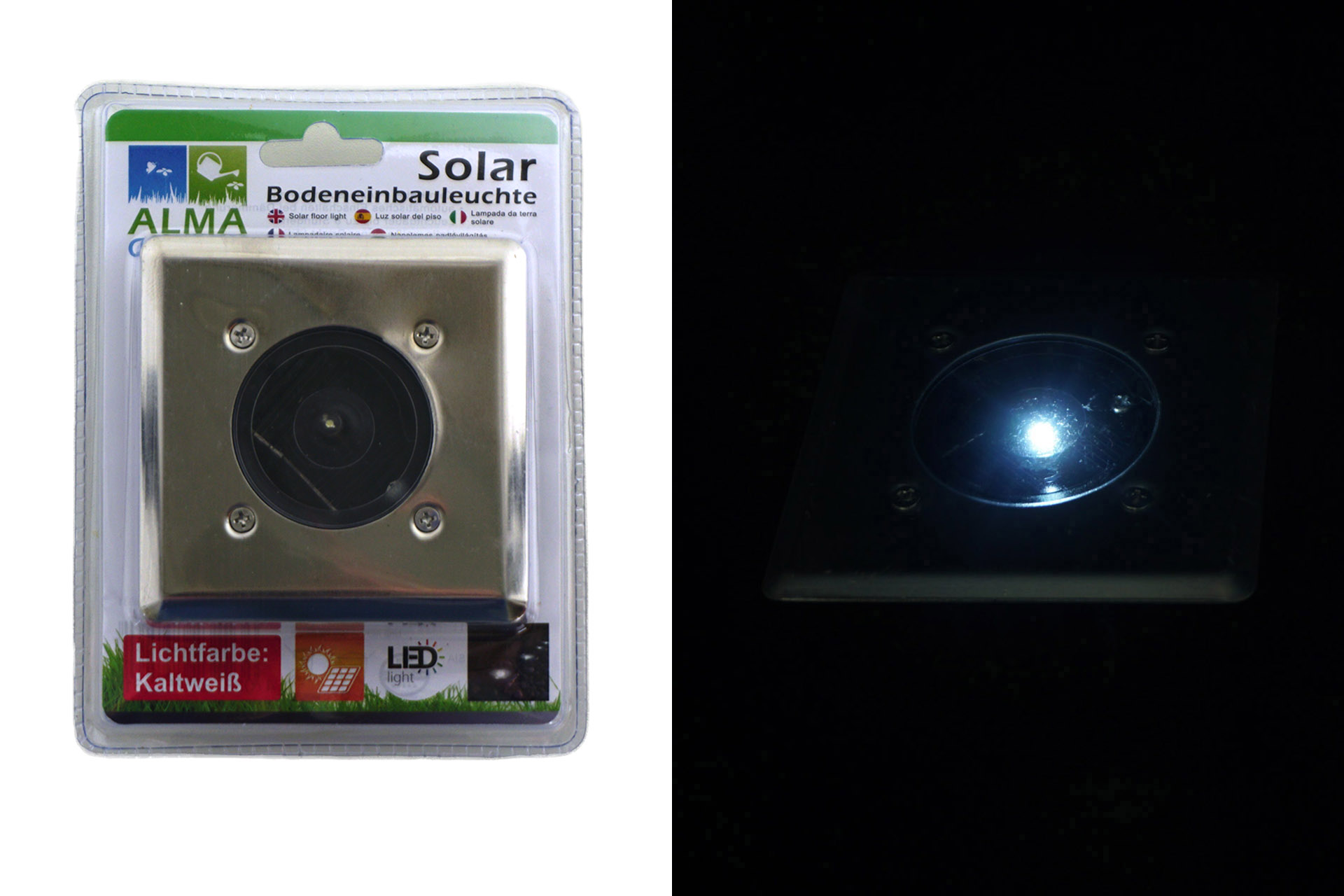 Solar Bodenleuchte LED eckig