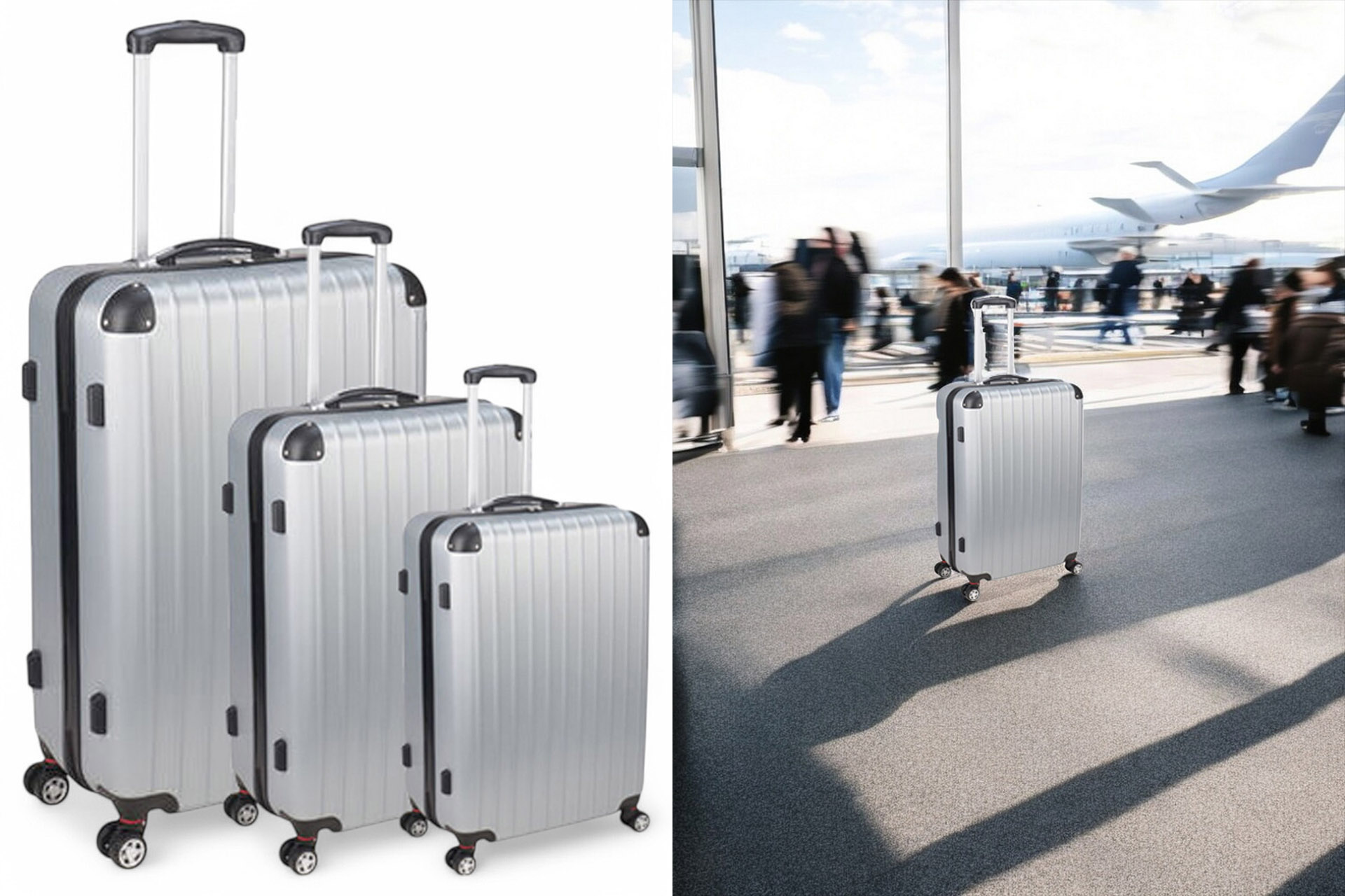 Koffer-Set 3tlg. ABS, silber