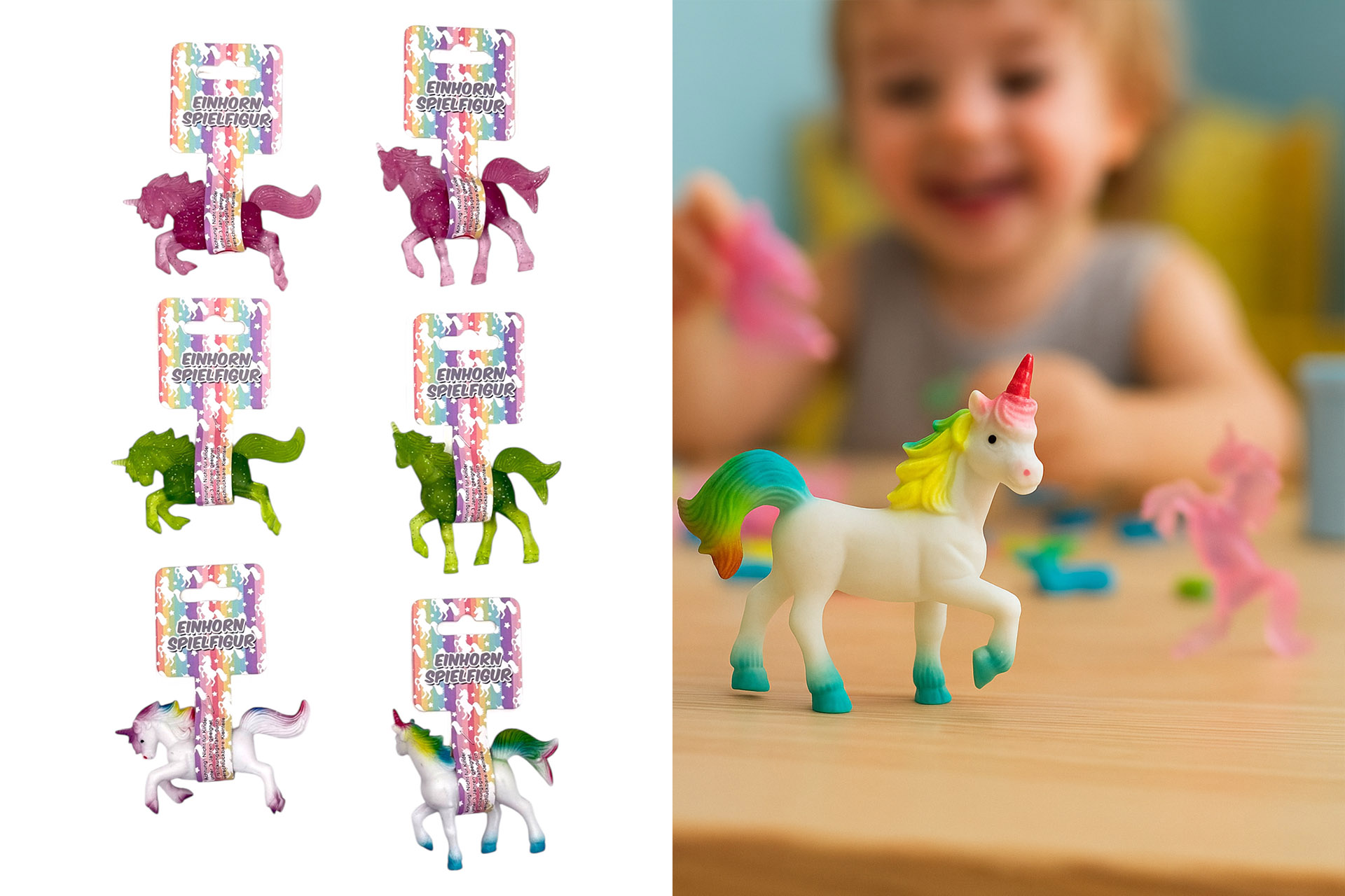 Spielzeug Figur "Unicorn", 10x2,5x8cm, 2 Designs sortiert