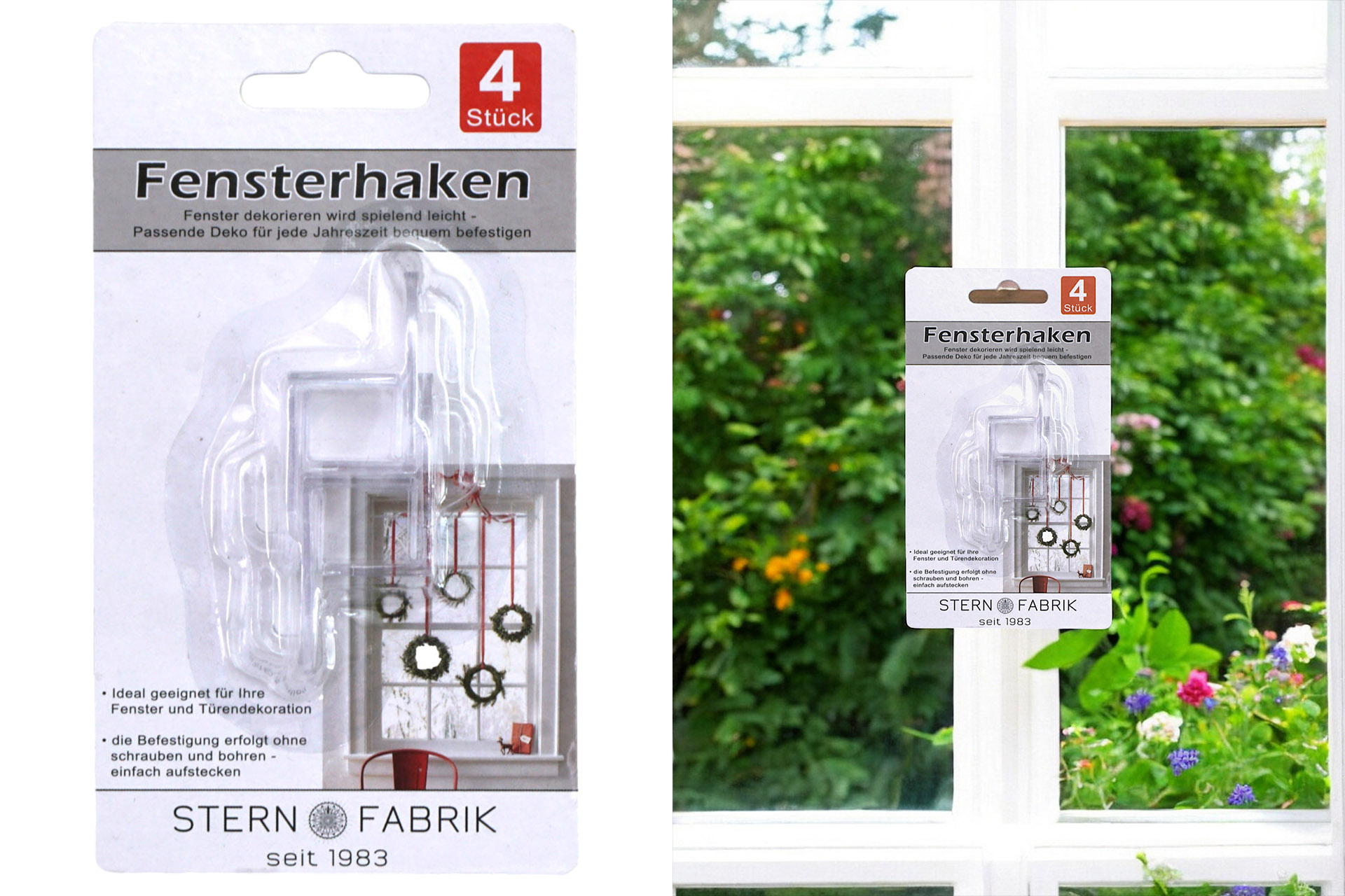 Window hooks transparent 4pcs