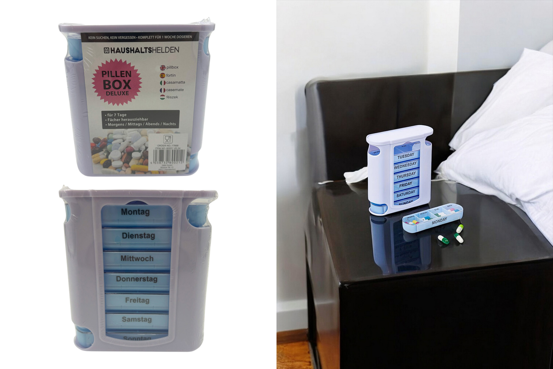 Pillenbox Deluxe, herausziehbar