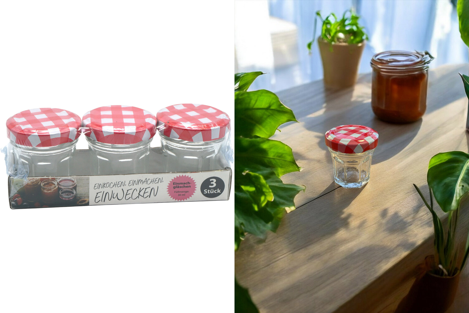 Einmachglas / Marmeladengläschen 30ml, 3er