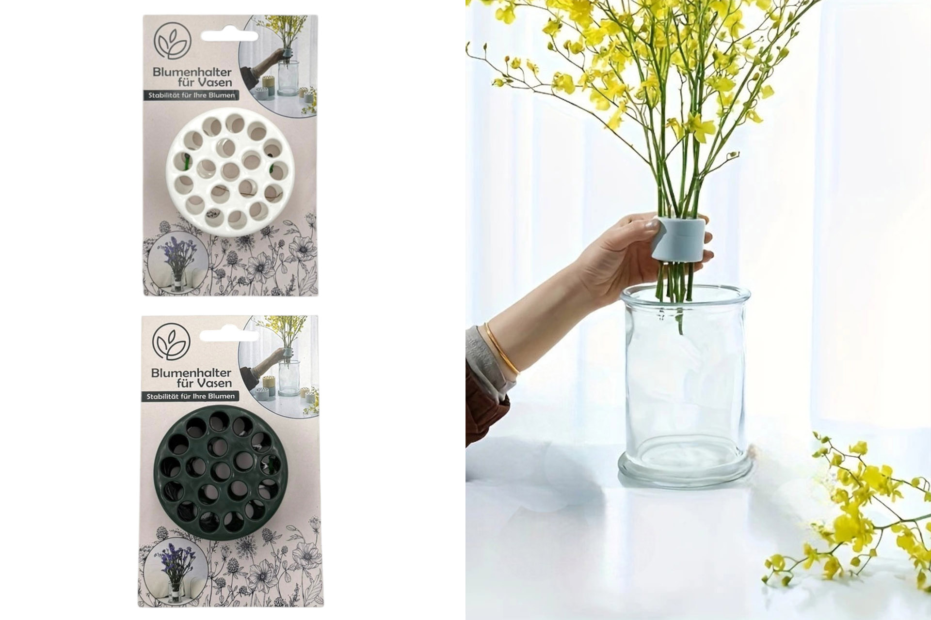 Blumenstraußhalter für Vasen, 7x4,5cm, 2 Farben