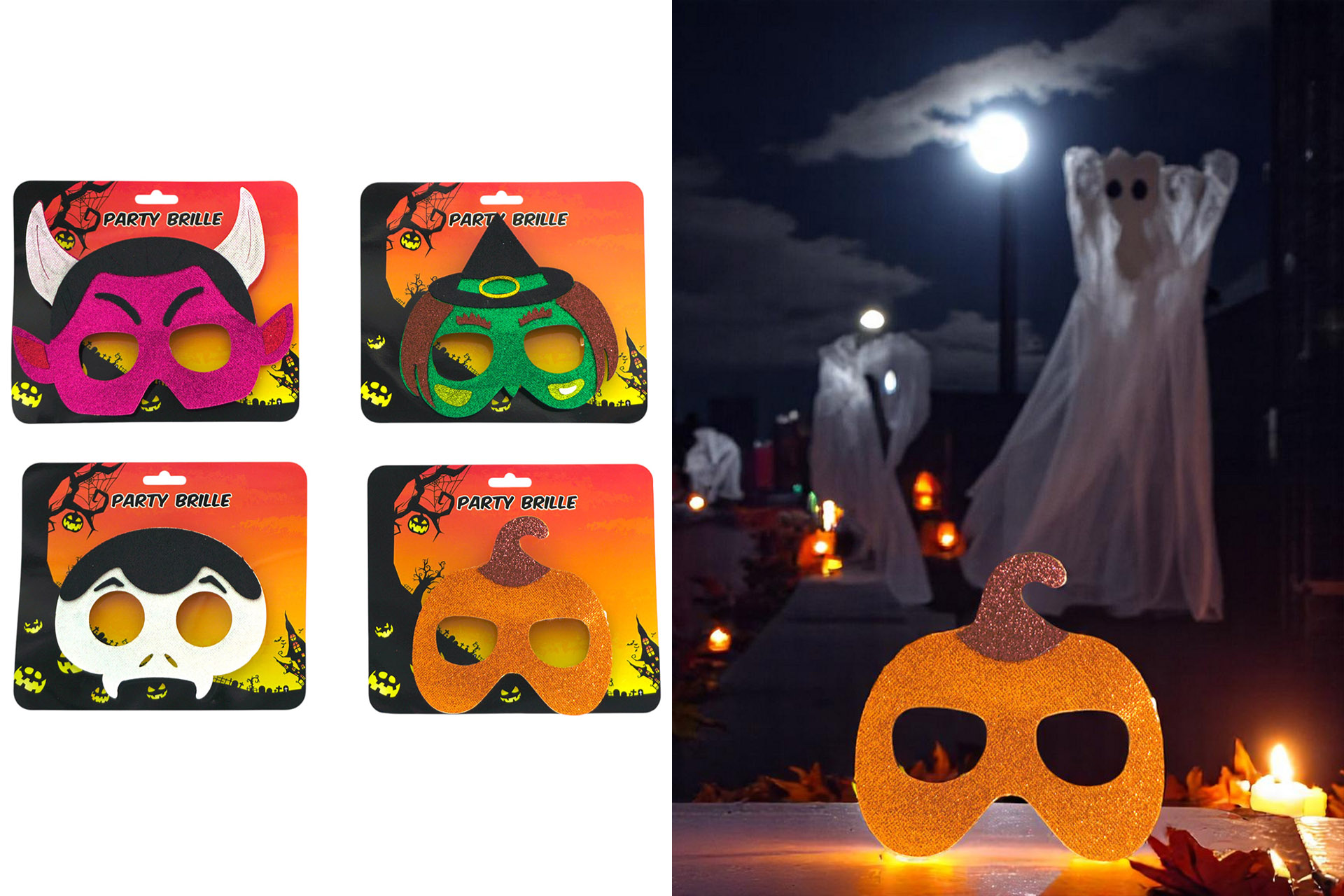 Brillen Halloween "Klassiks", 4 Designs