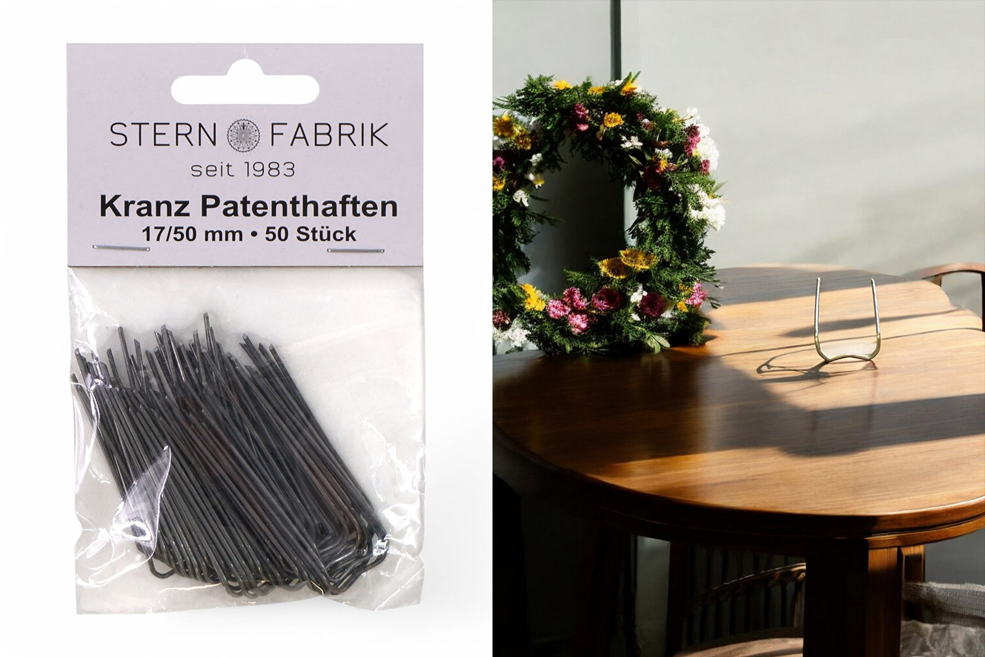 Kranz Patenthaften 17/50 mm, 50 Stück