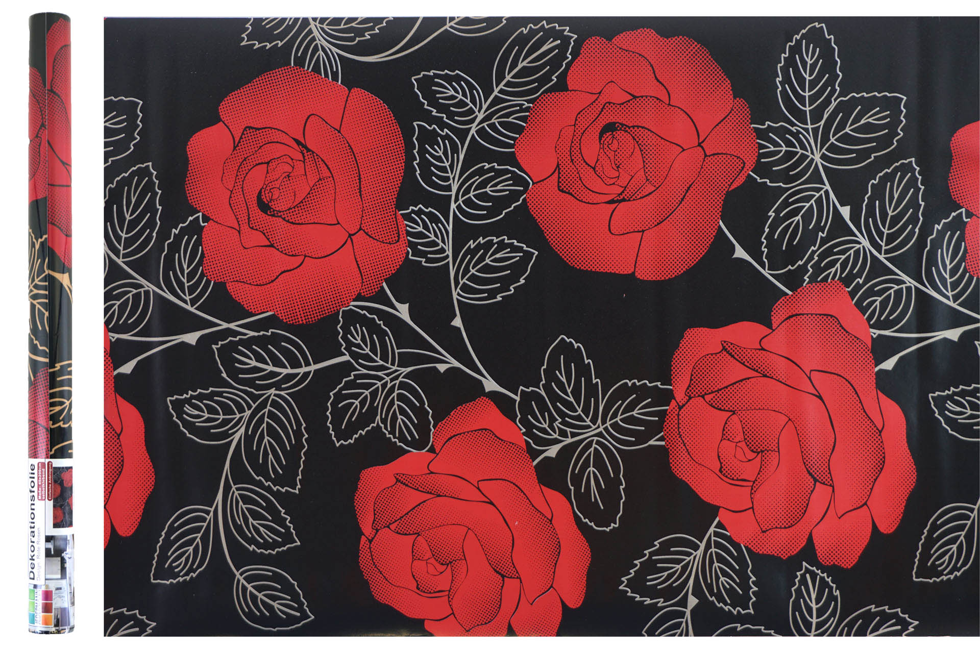 Dekofolie 200x45cm, Rote Rosen