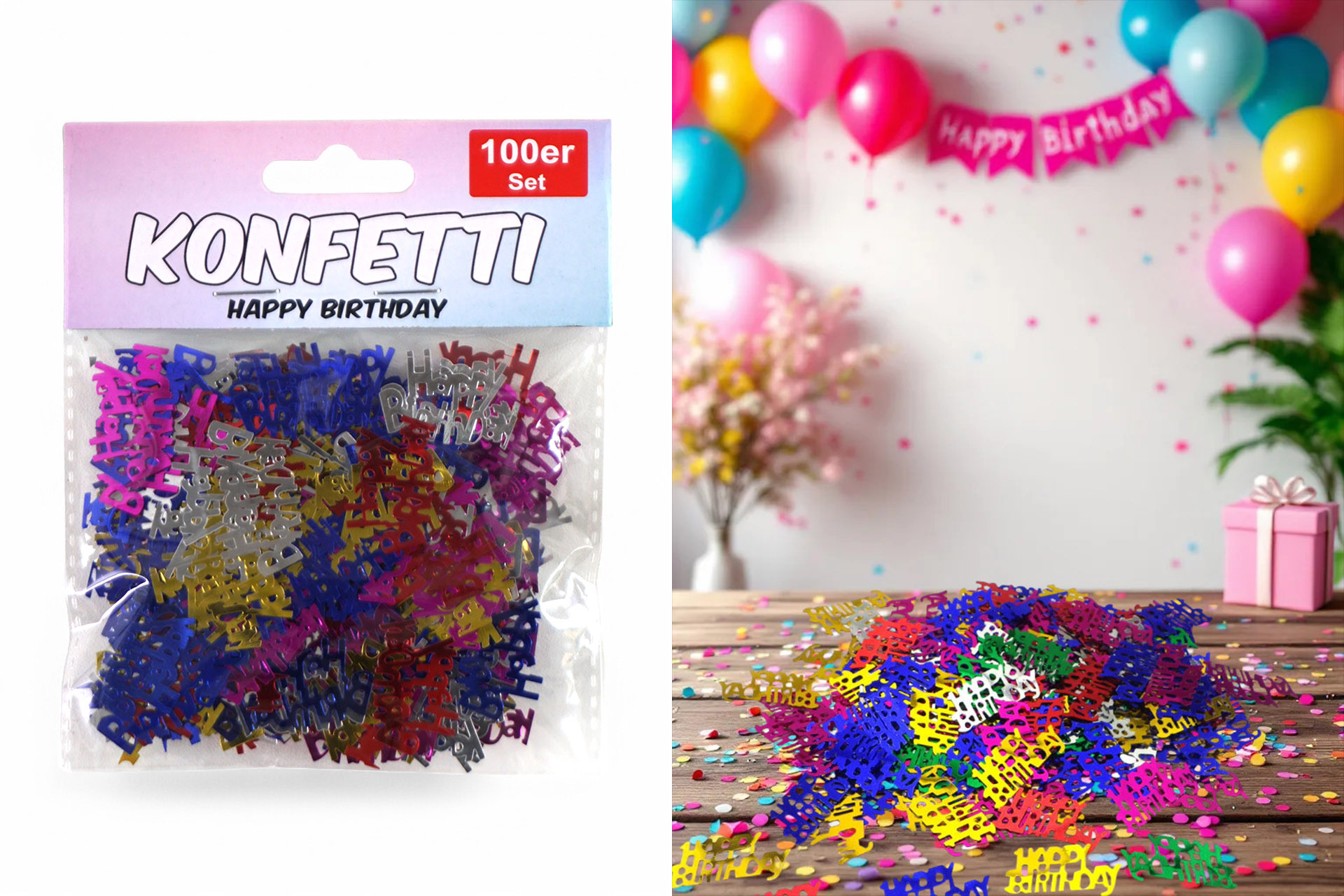 Konfetti "Happy Birthday", 100er Set