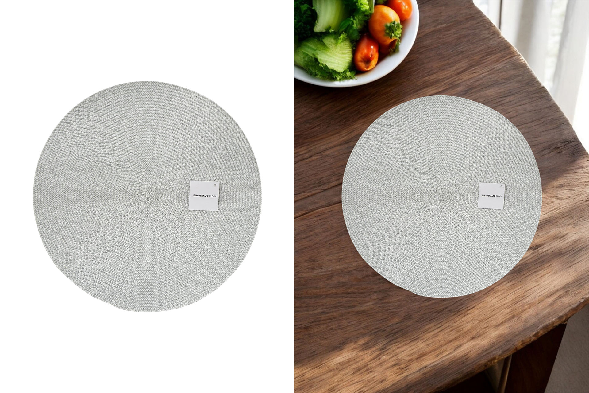 Platzset "India" Ø 38cm, PP-Gewirk, silber