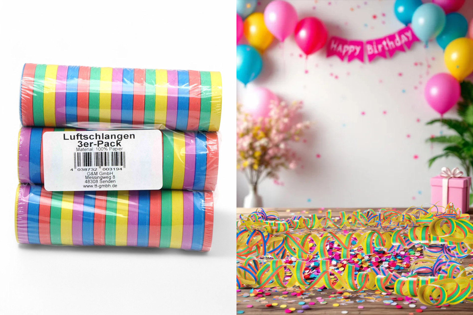 Luftschlangen 3er-Pack, 4/18 bunt 5farbig gestreift