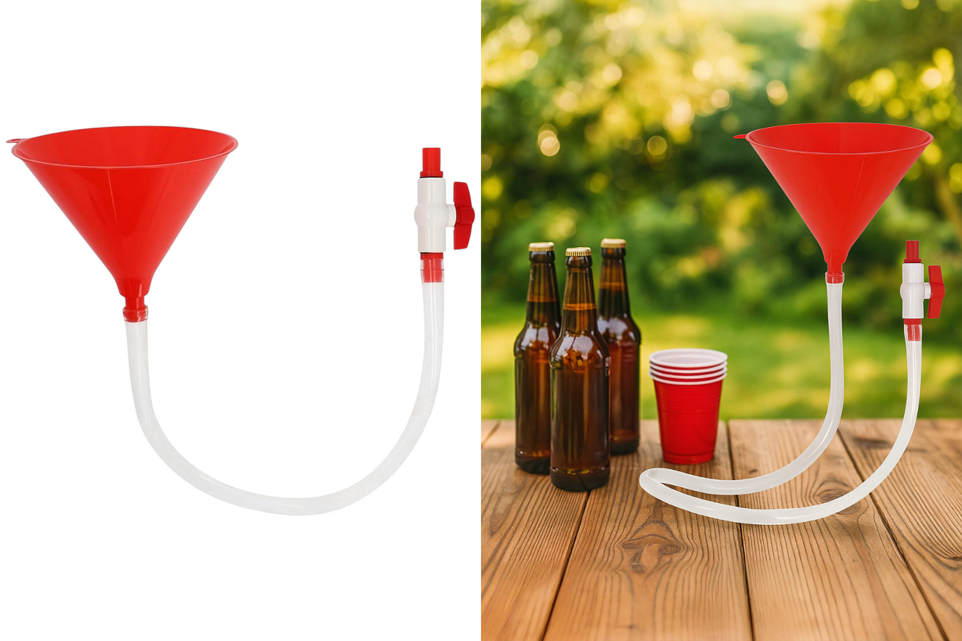 Party Biertrichter/Beer Bong, 3 tlg.