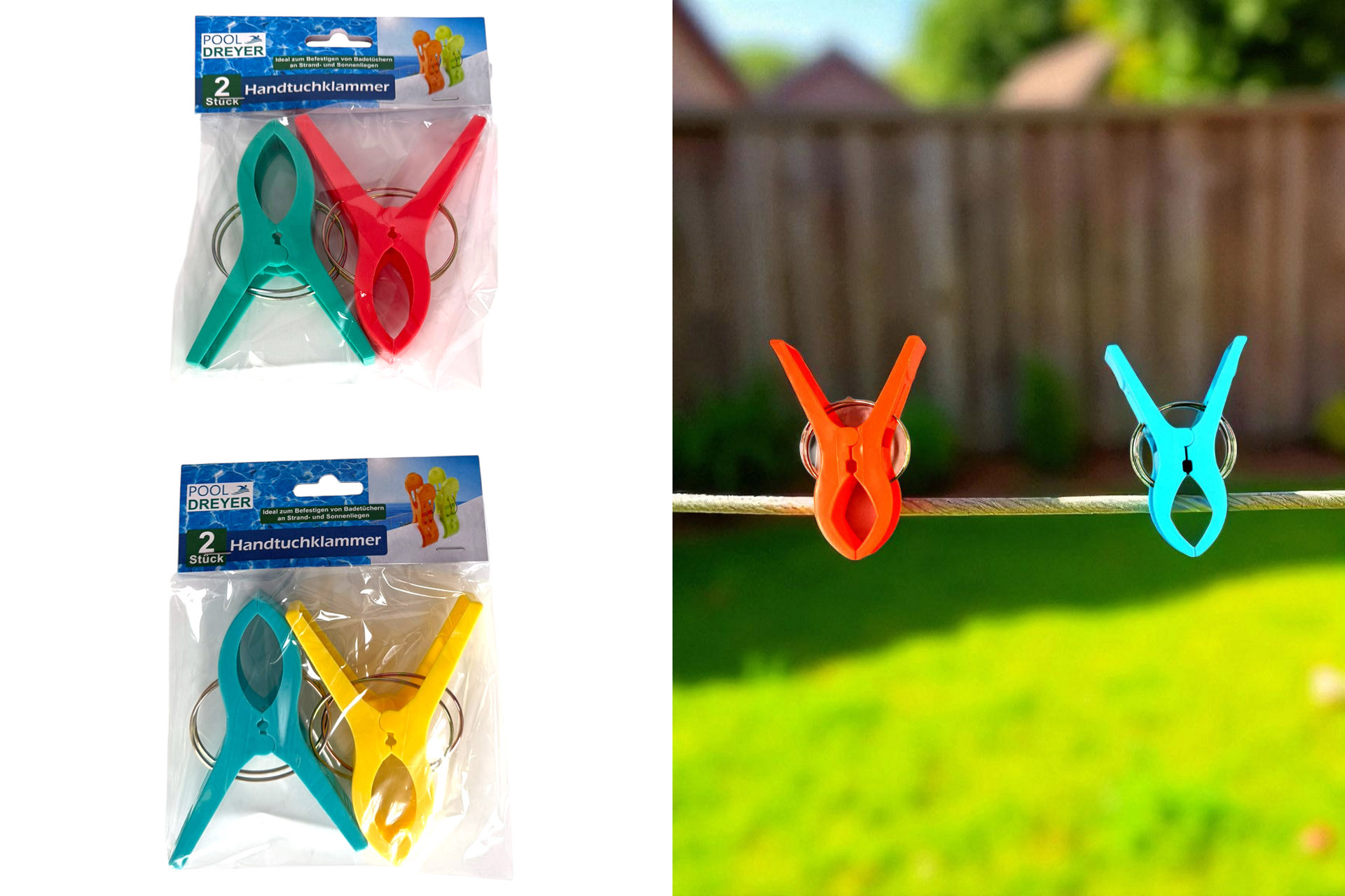 Handtuchhalter Clips, 2er