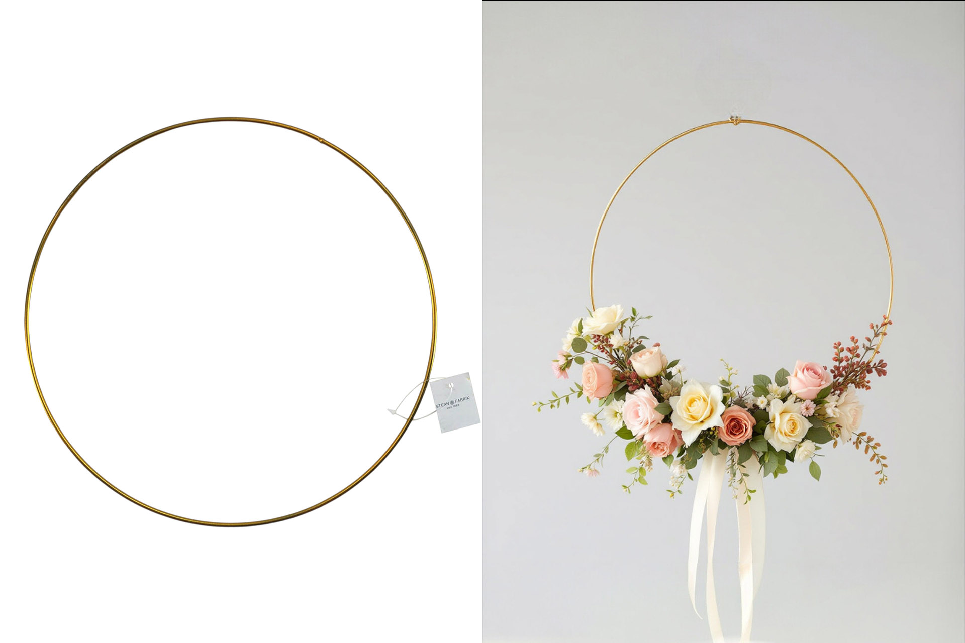 Dekoration Metall "Ring" 18cm, gold