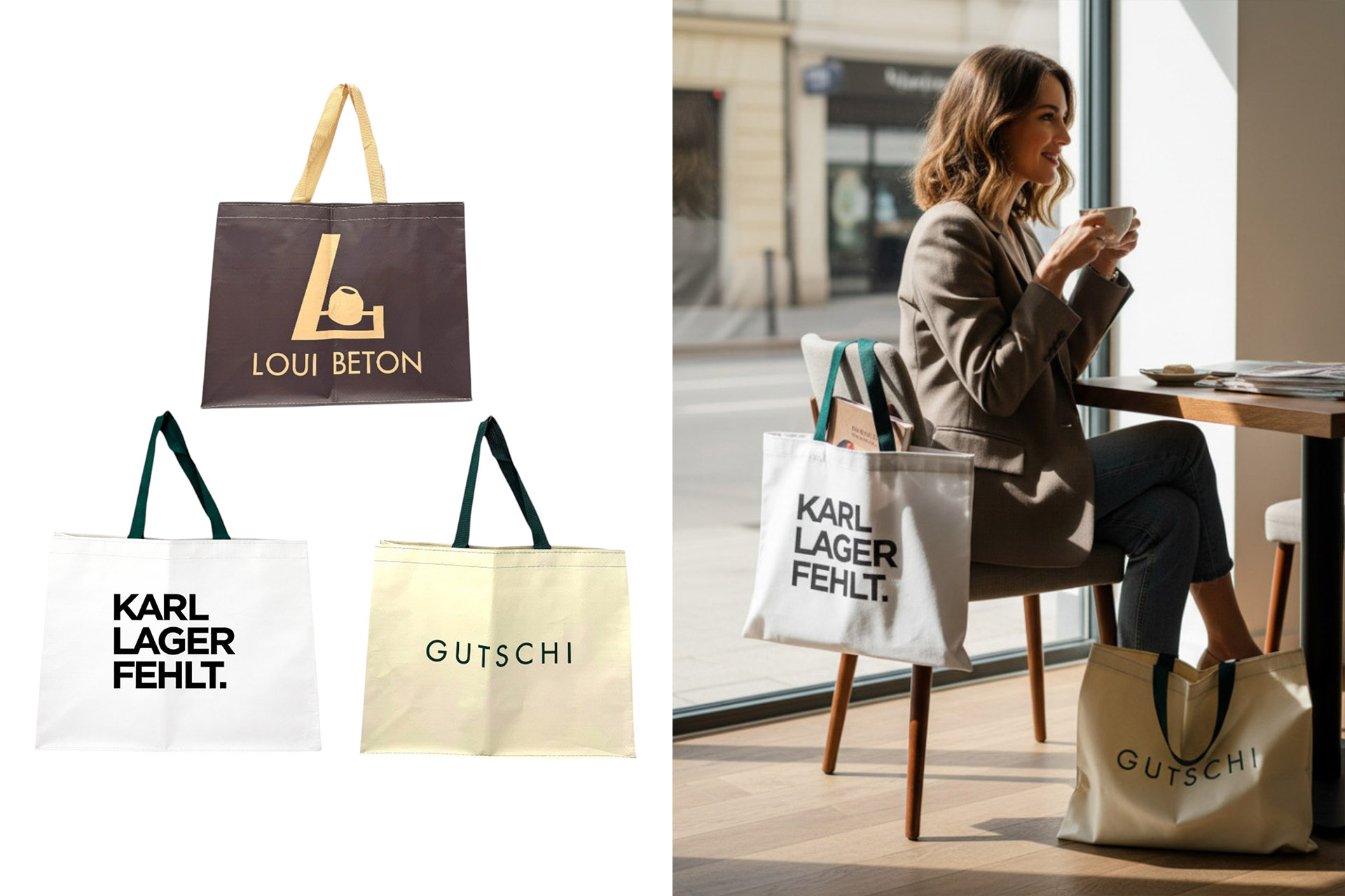 Einkaufstasche "Talahon", 44x33x14,5cm, 3 Designs