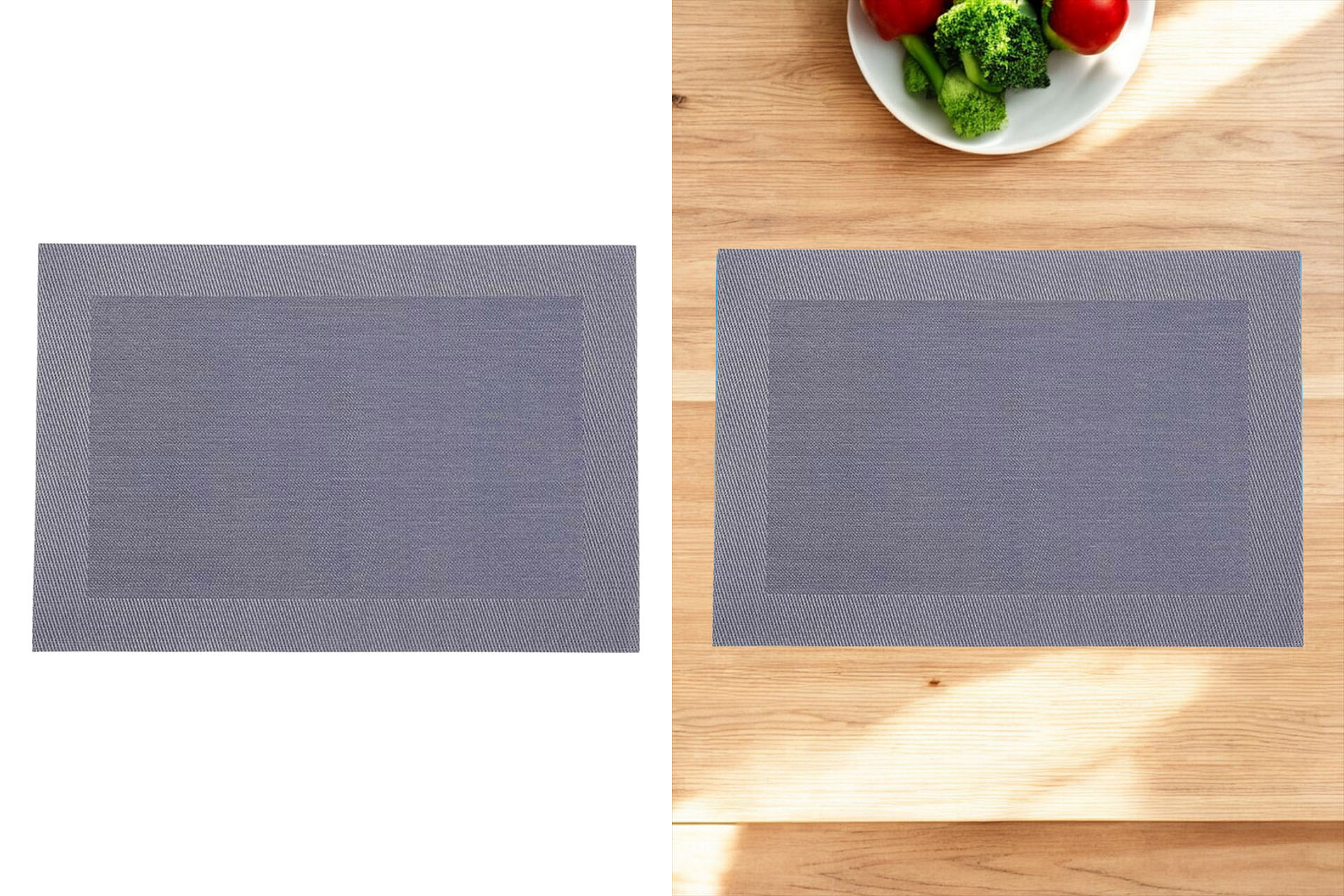 Place mat "Hampton" 45x30cm PVC, pastel grey/blue