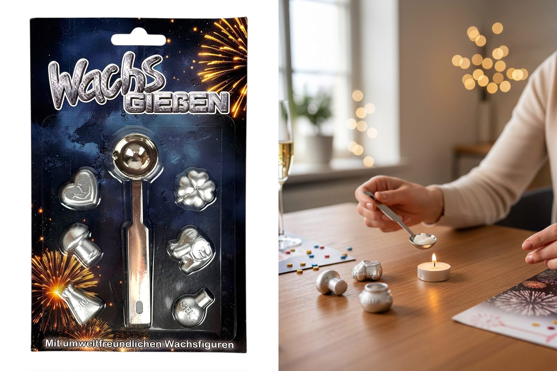 Wachsgießen "Silvester", 7 tlg. Set