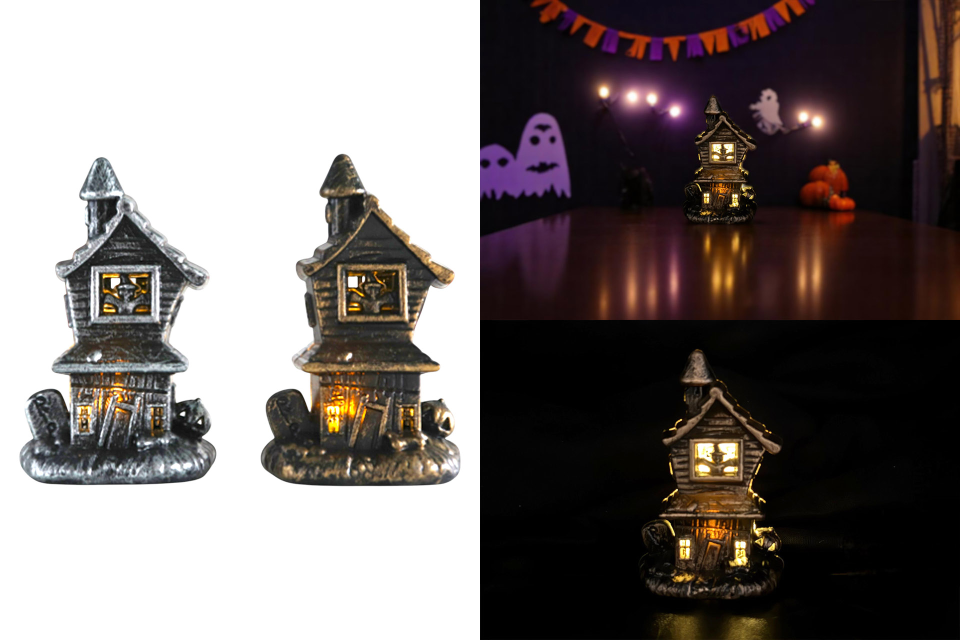 LED Deko "Gruselhaus", 10cm, 2 Farben