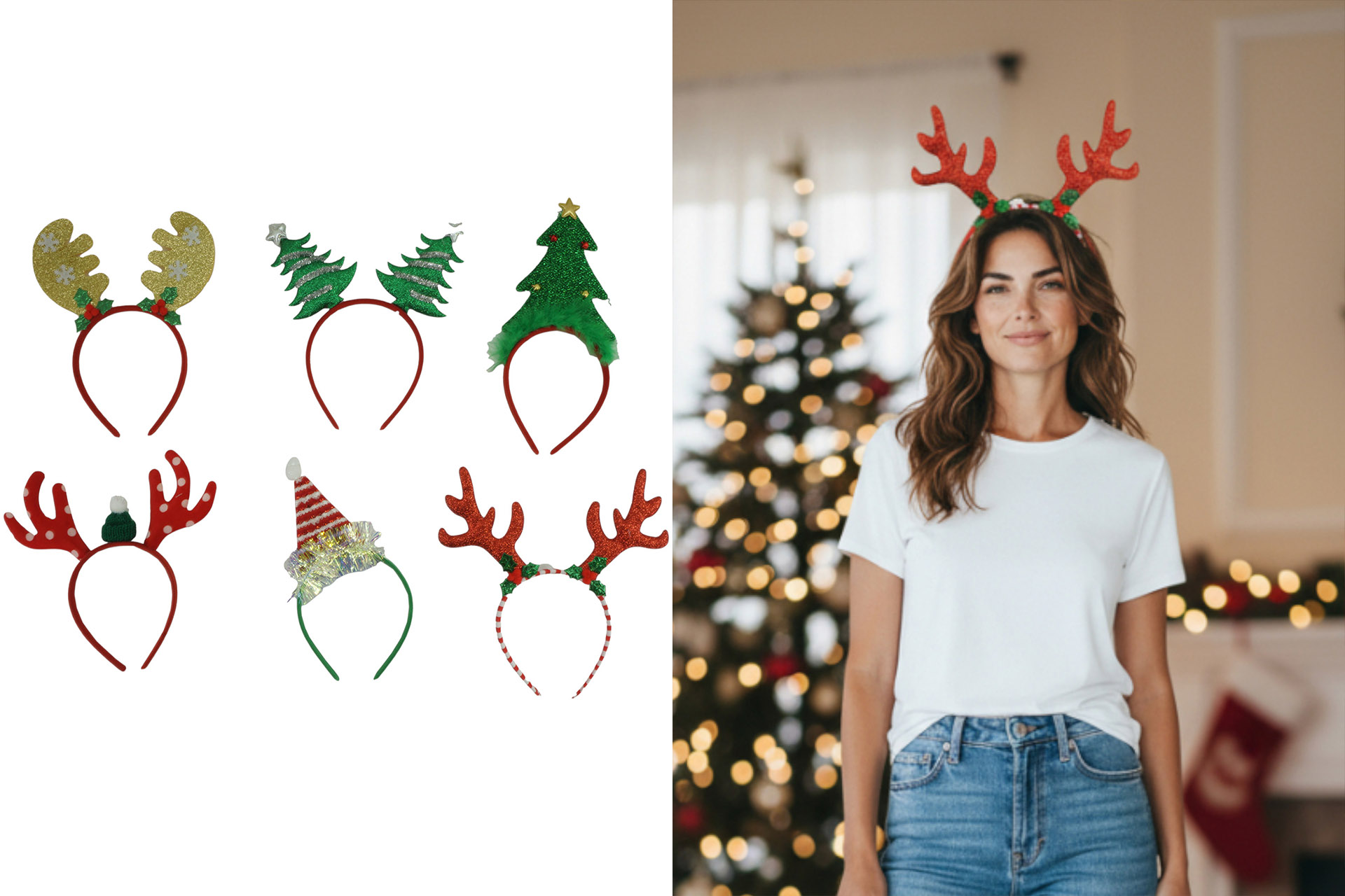 Weihnachtsparty Haarreifen "Weihnachten", 6 Designs