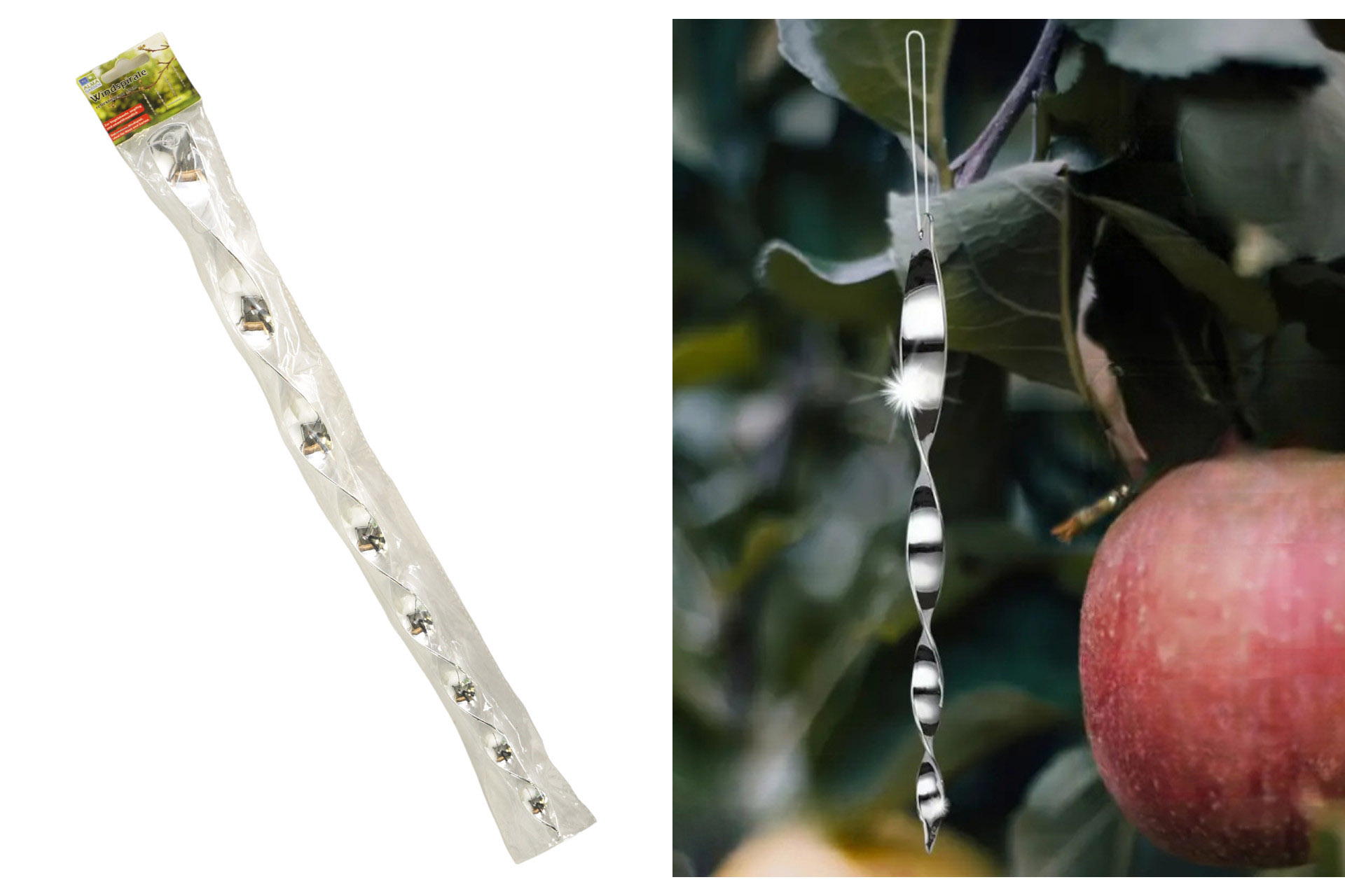 Windspirale zum hängen reflektierend 50cm, Kunststoff