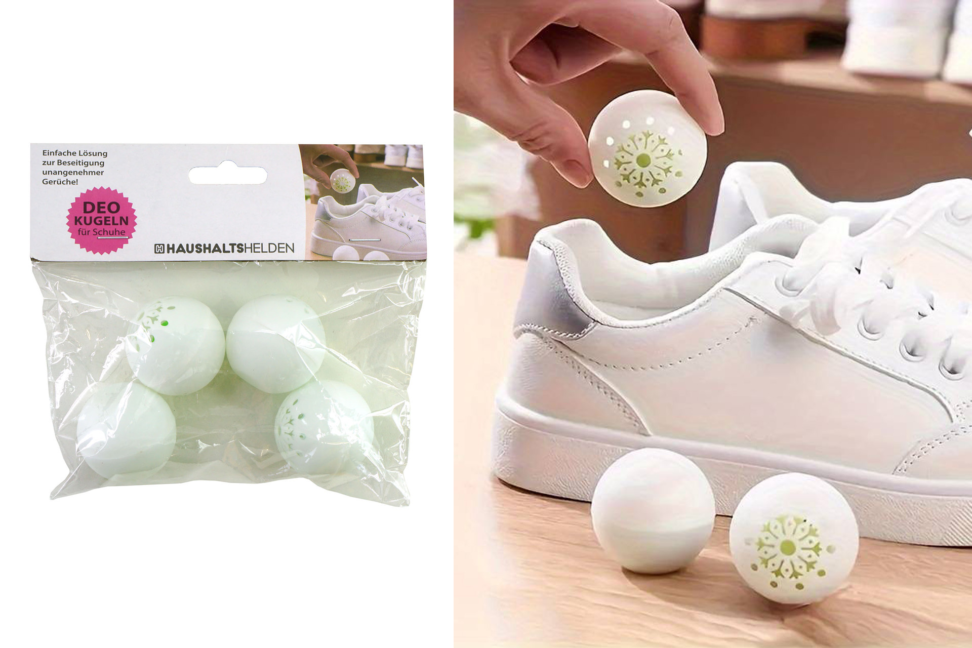 Schuh Deodorant Kugeln, 4cm, 4er Set