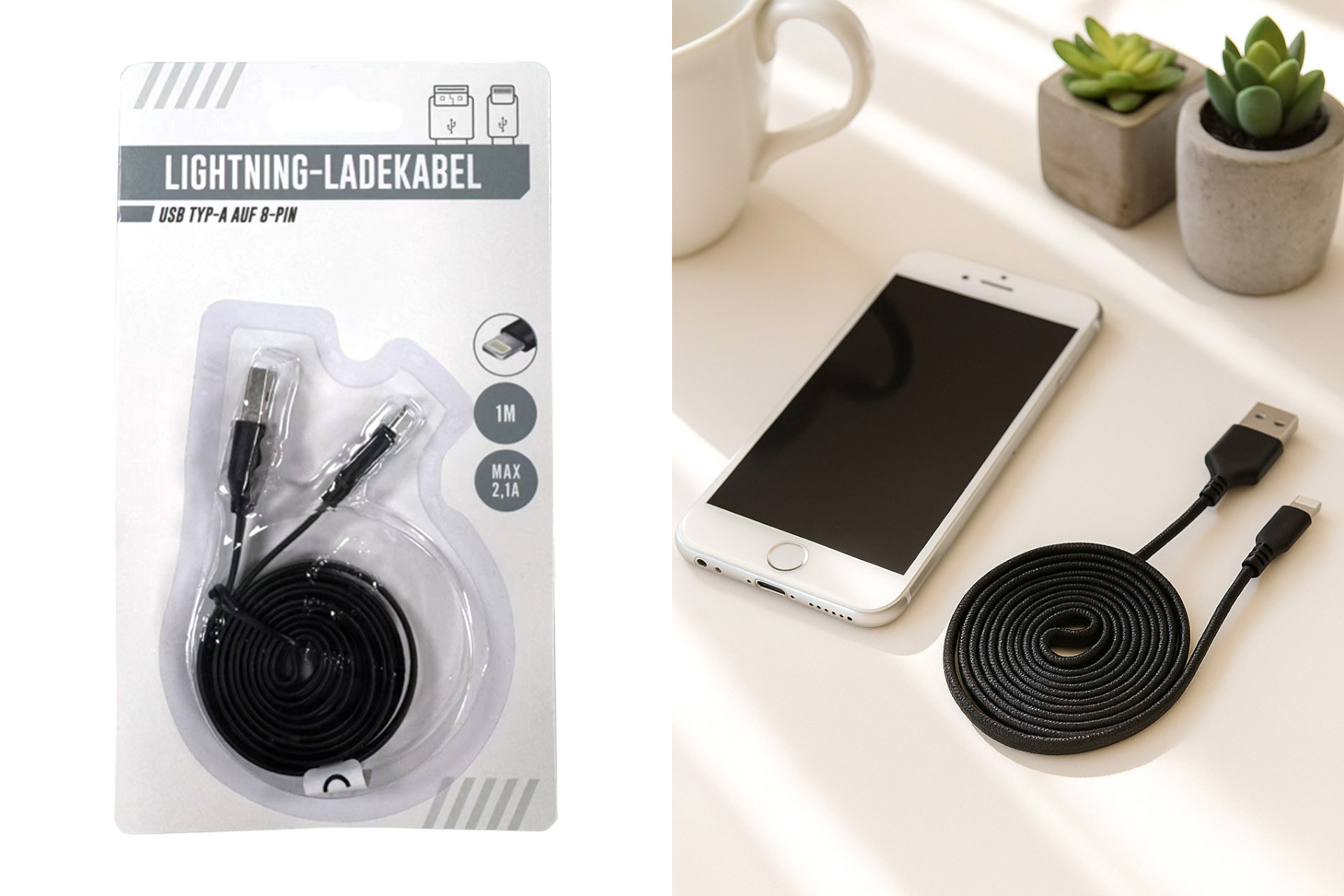 Ladekabel IPhone "Schwarz", 1m