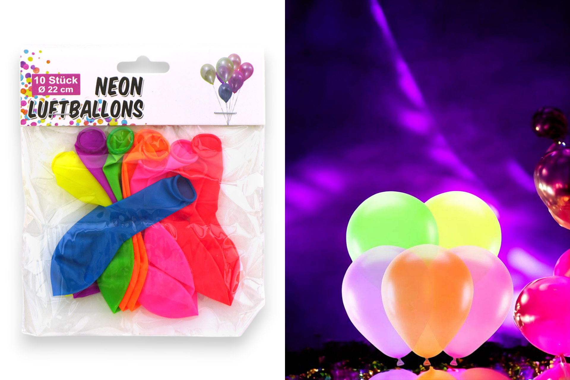 Balloons pastell, 10pcs, ø22 cm, 5 assorted colors