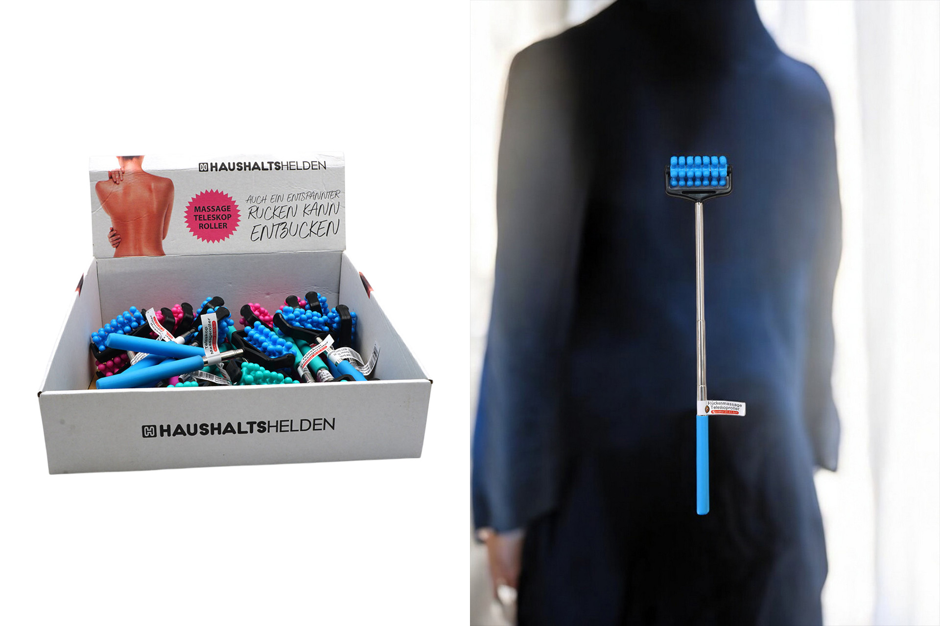 Rückenkratzer Massage Teleskopstab ausziehbar, 3 Farben