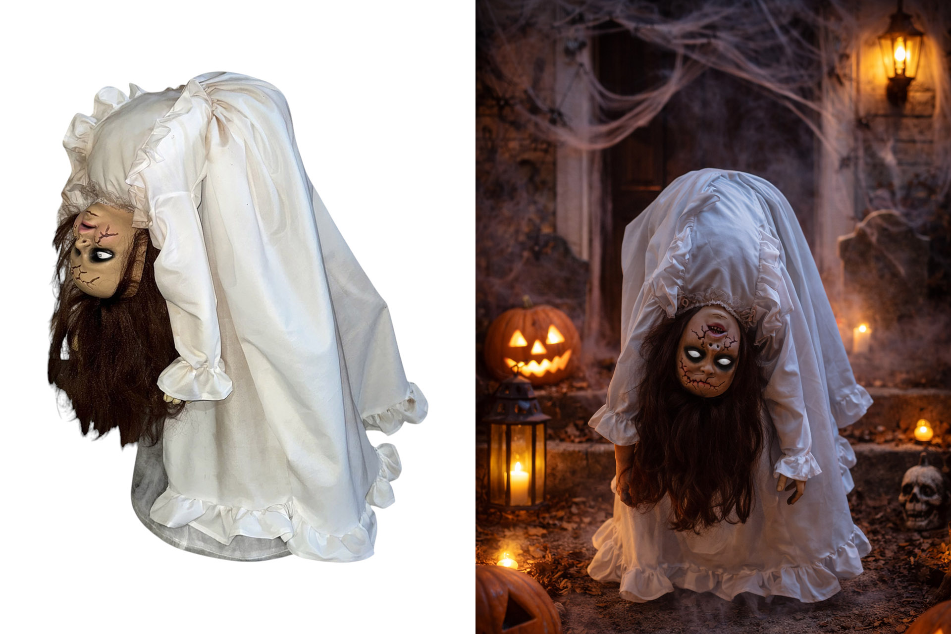 Deko Figuren Halloween "Walking Girl", 105x40x95cm, mit Sound