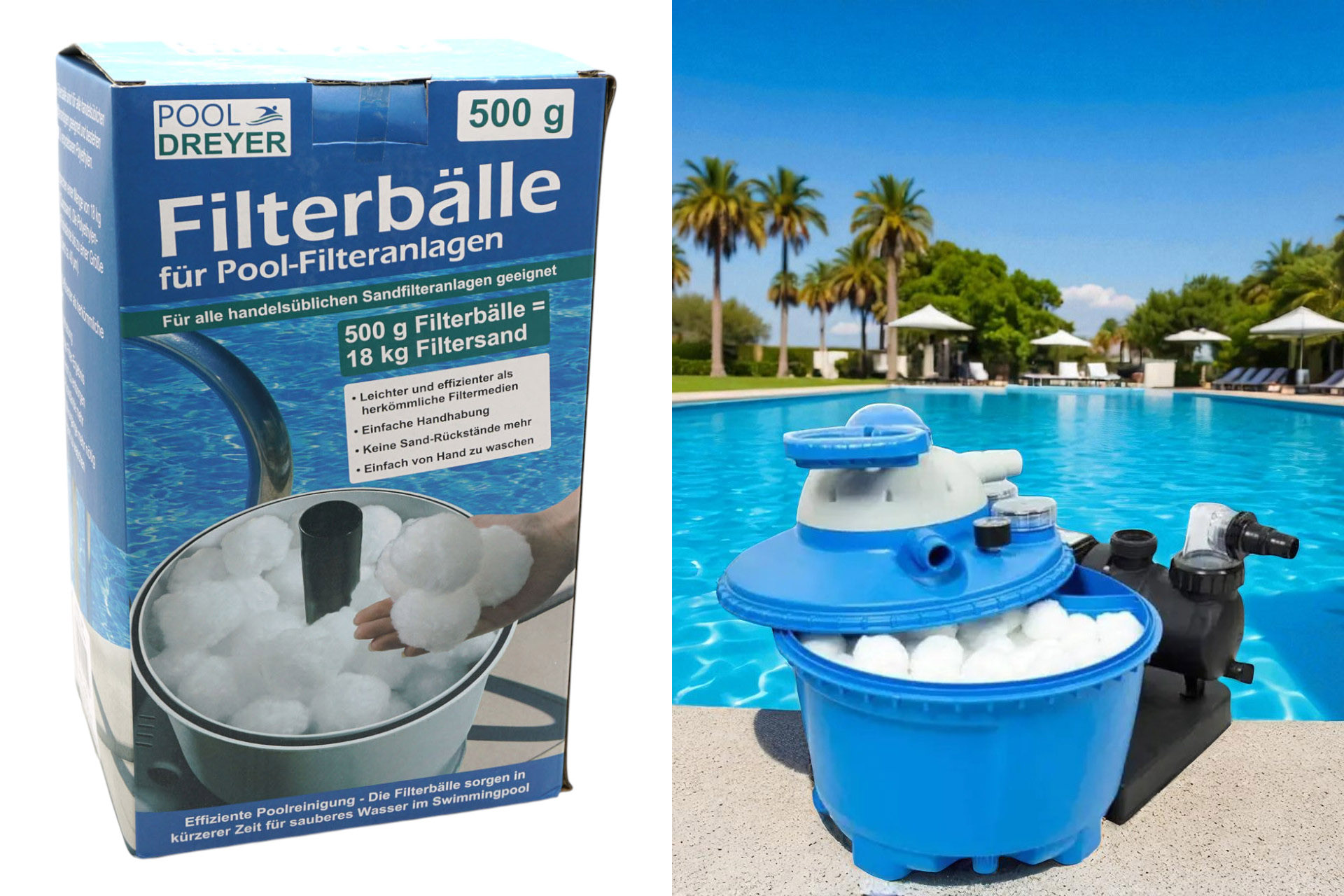 Filterbälle für Filteranlagen, 4cm bis 5cm, 500g, in Box