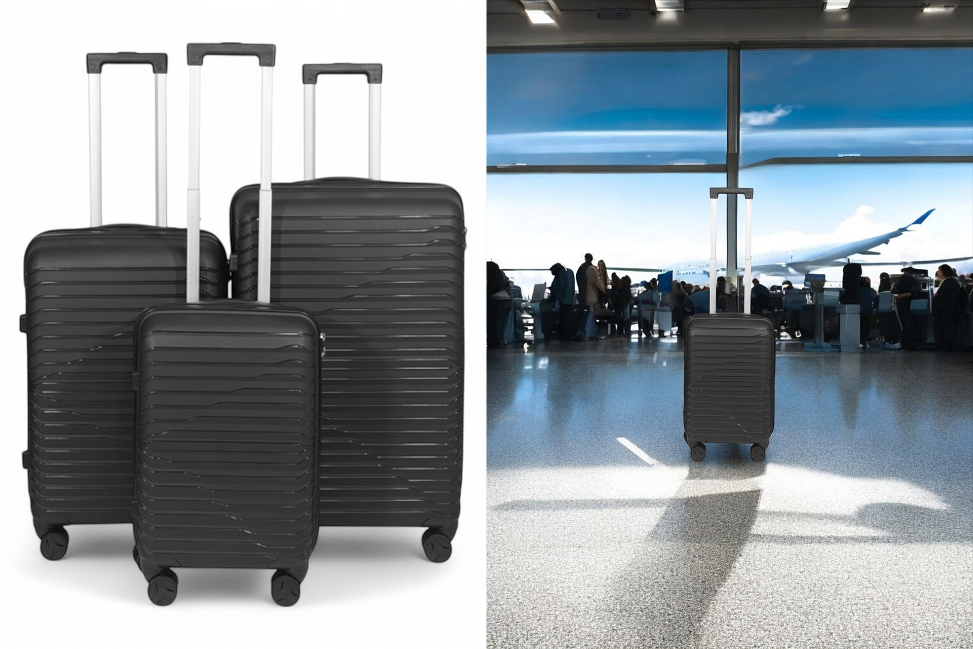 Koffer-Set 3tlg. "Unzerbrechlich", Schwarz