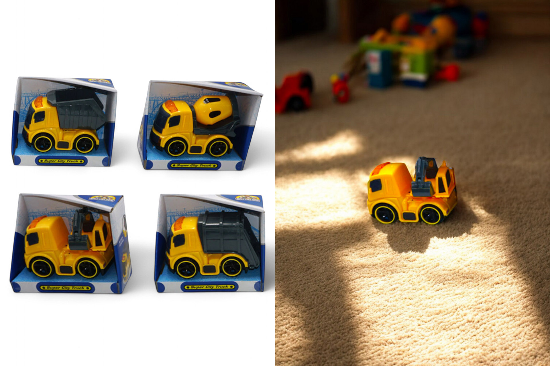 Spielzeug Auto "Fahrmischer", 4 Designs