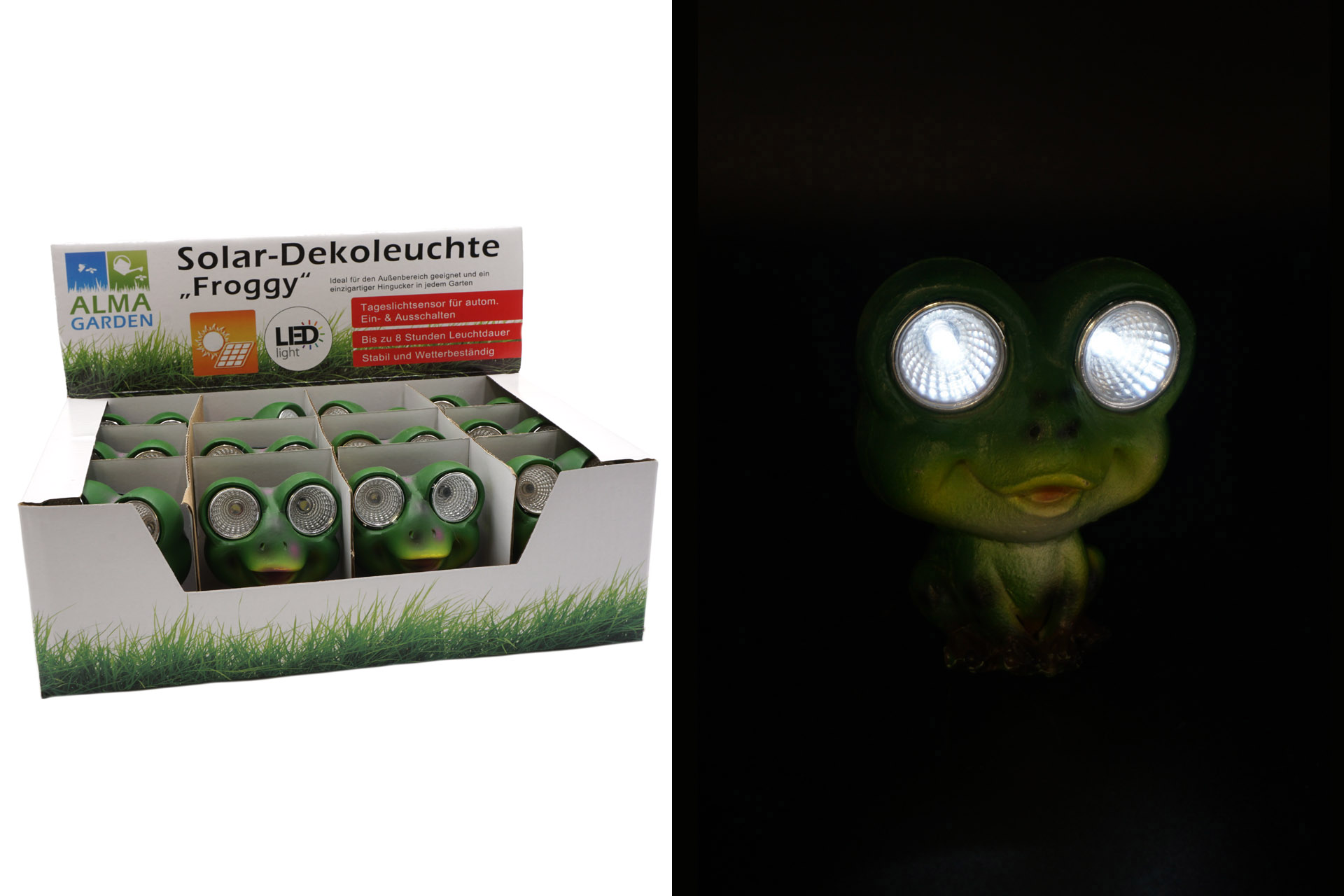 Tiere Solar "Frosch", 9cm im Display