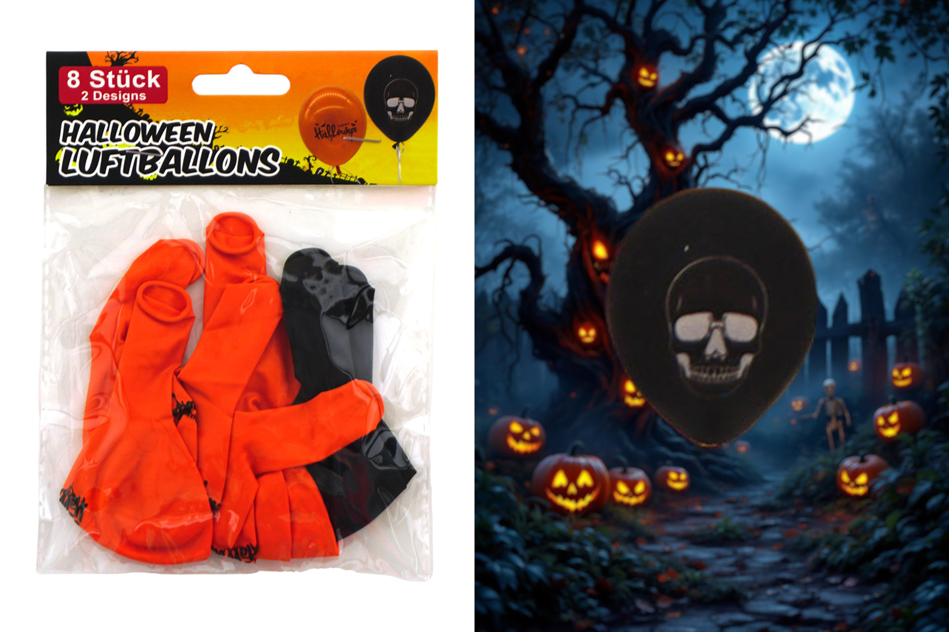 Ballon halloween, 10pcs, 2 colors