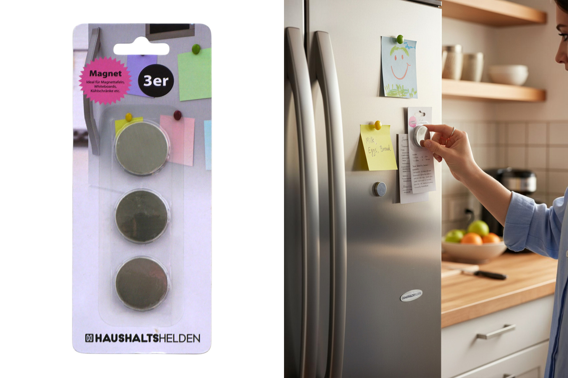 Stainless steel magnets, Ø 30mm set of 3