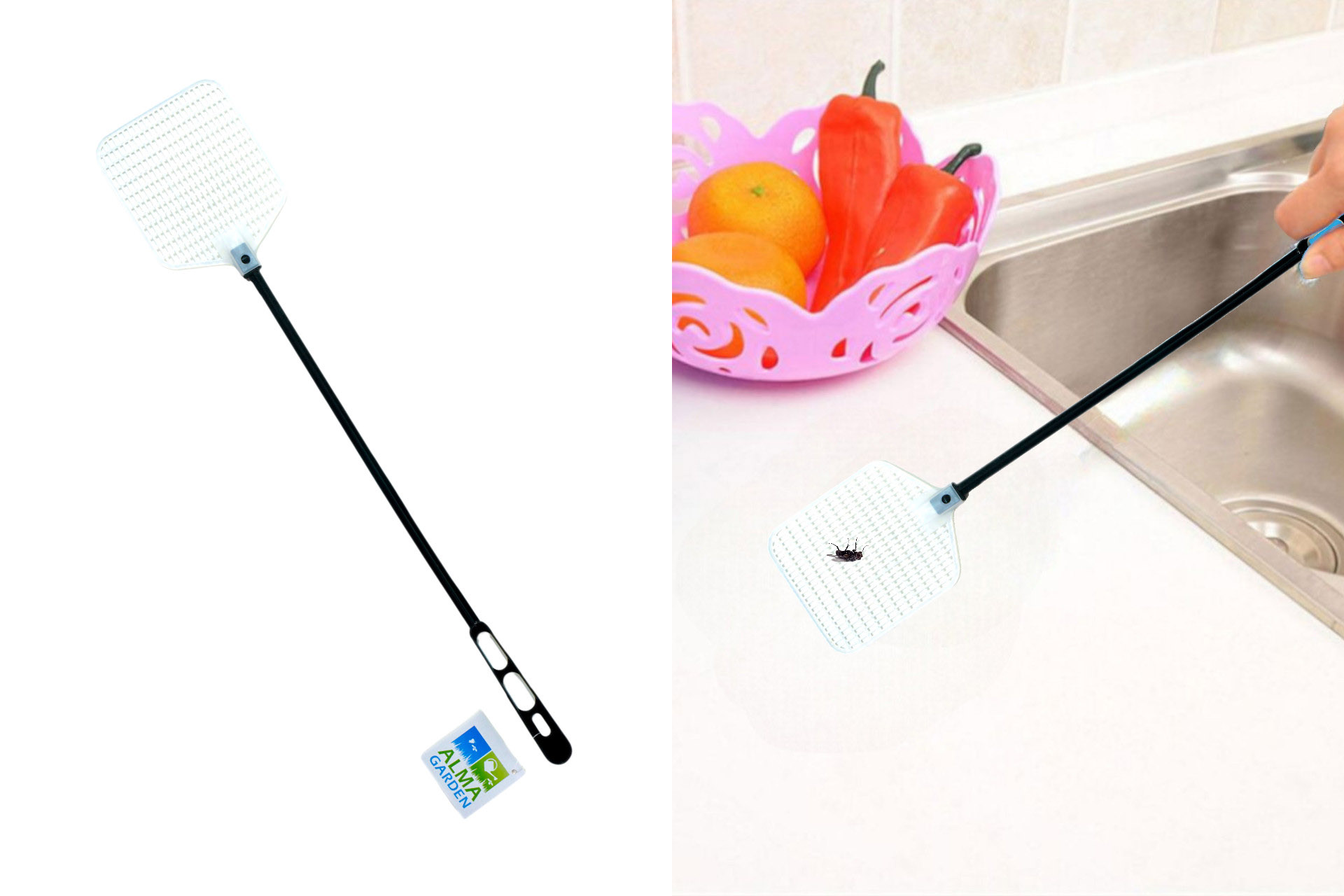 Fliegenklatsche "The Original" schwarz/weiß