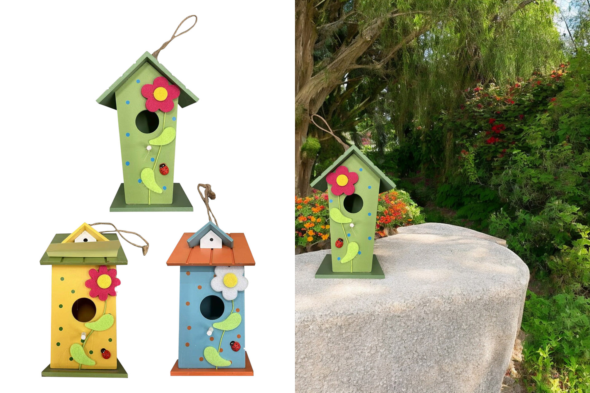 Vogelhaus "Summer Edition", 19x9x9cm, 3 Farben