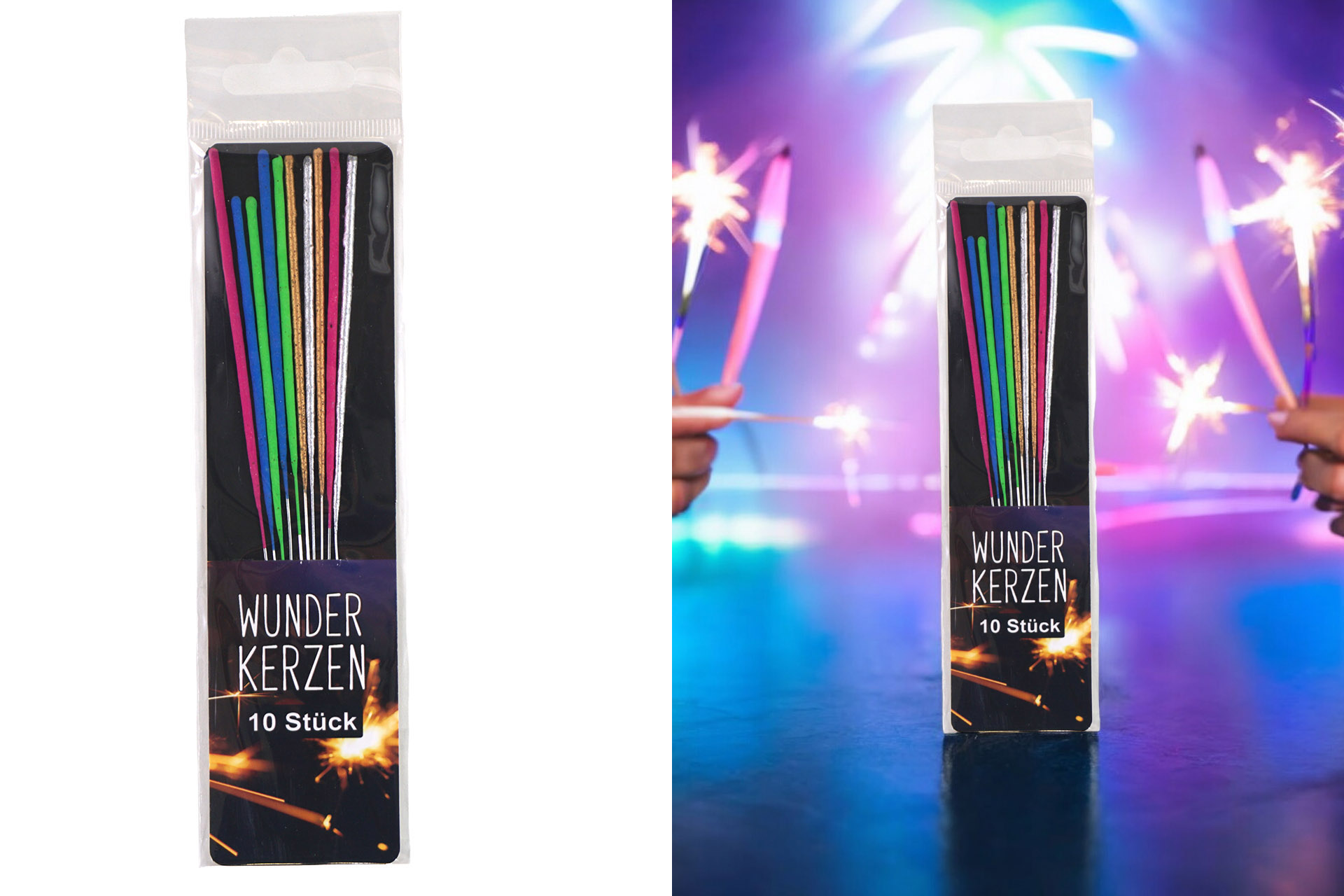 Wunderkerzen bunt 17cm, 10er Set