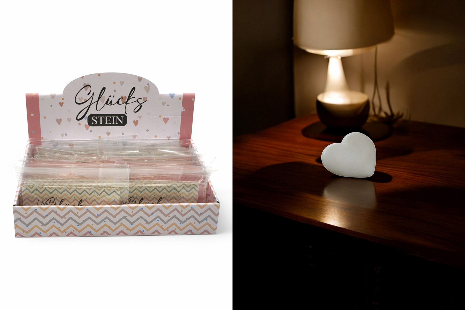 Edelstein "Glücksstein", 3 Designs, im Display