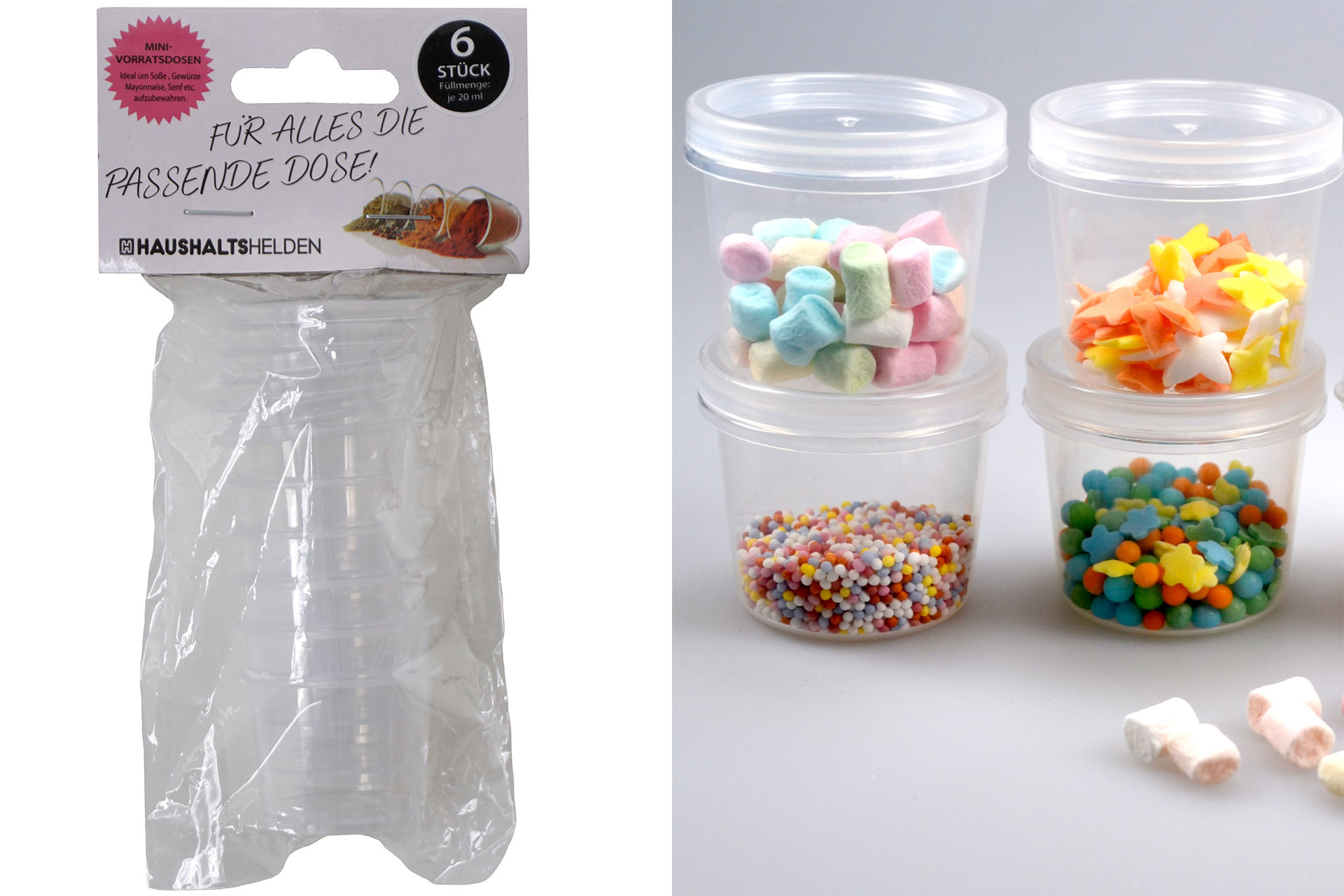 Vorratsdosen Kunststoff 20ml, 6er