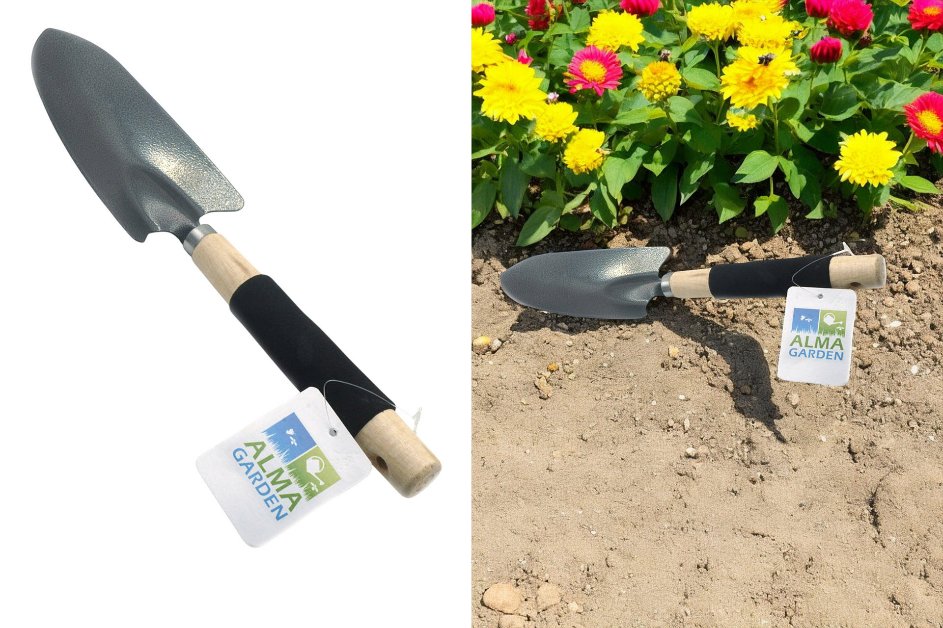 Gartengerät *Premium* Schaufel, 35cm, Metall mit Holz- und Softgriff