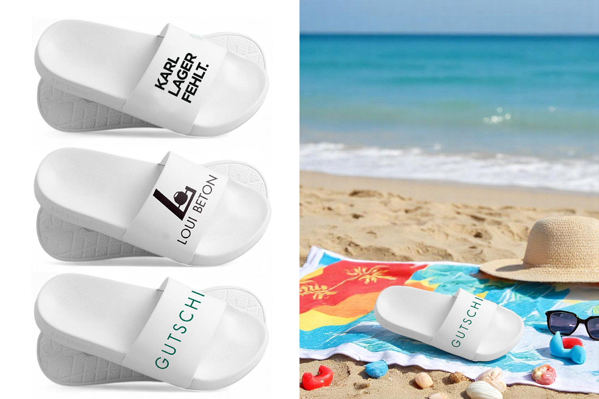 Badelatschen "Talahon", Gr. 37-45, 3 Designs