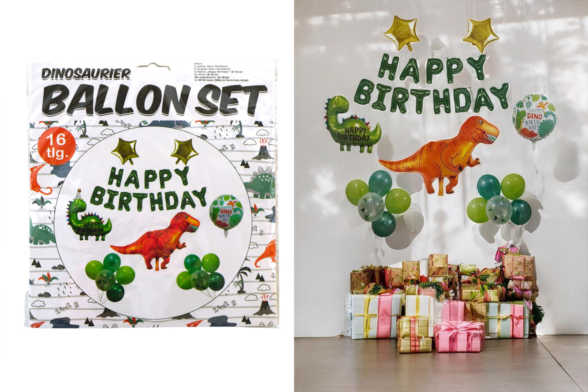 Ballon Set Happy Birthday "Dino"16 teilig
