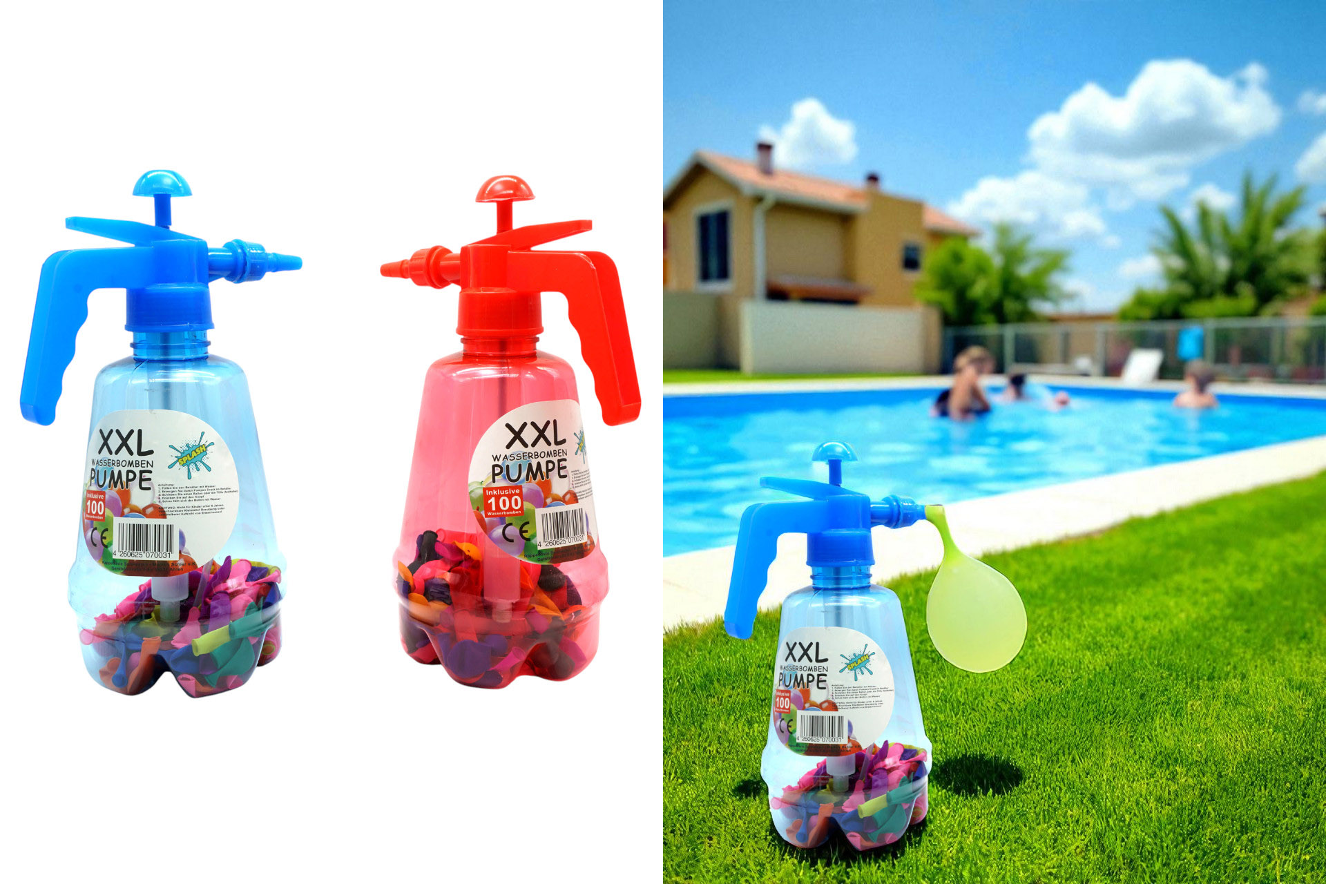 Wasserbomben-Pumpe XXL inkl. 100 Wasserbomben