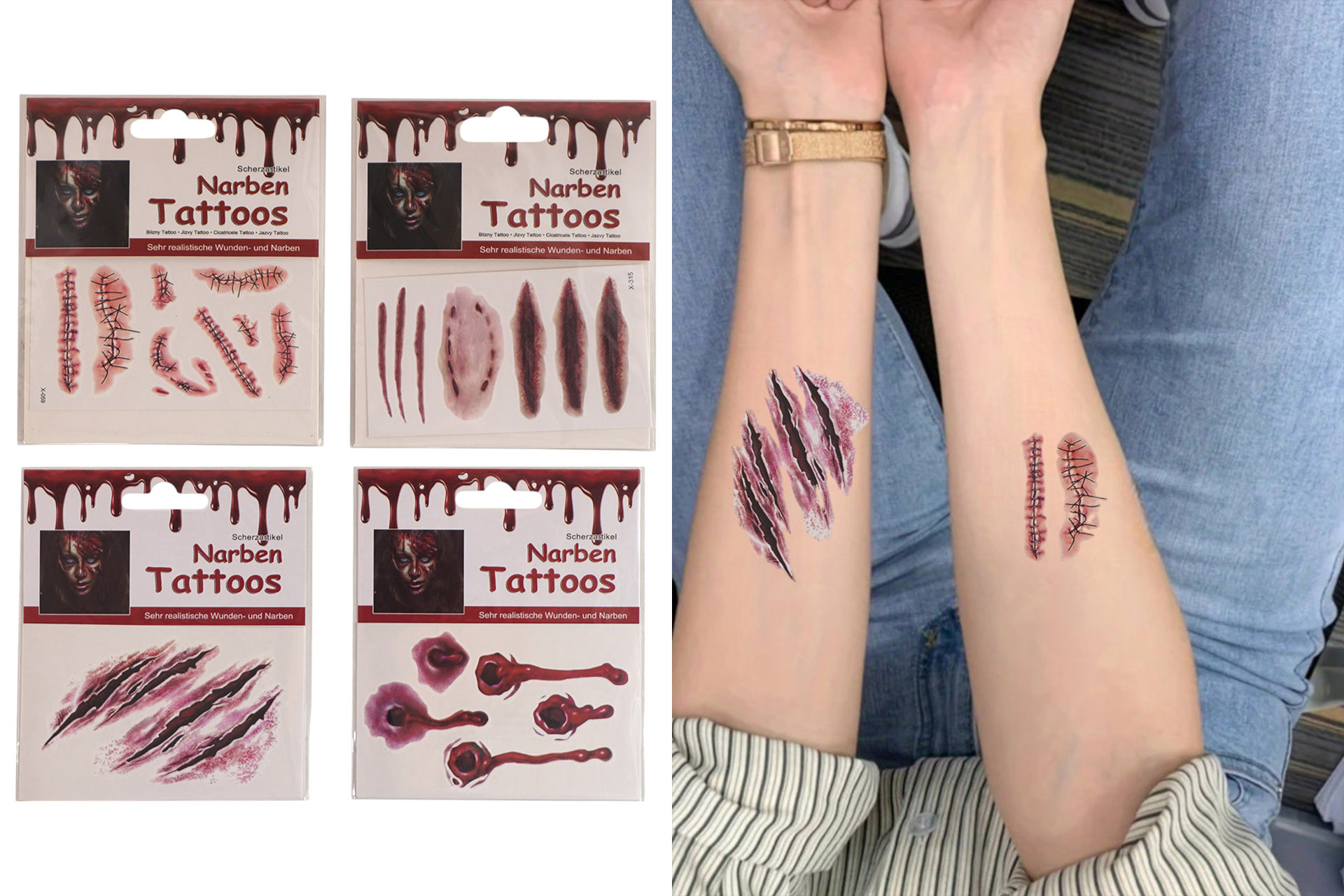 Scars tattoo, 4 designs