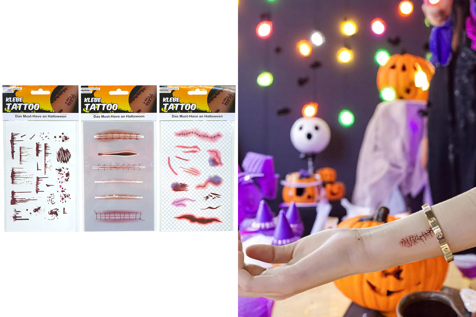 Klebetattoo Halloween "Blood", 19x12cm, 3 Designs