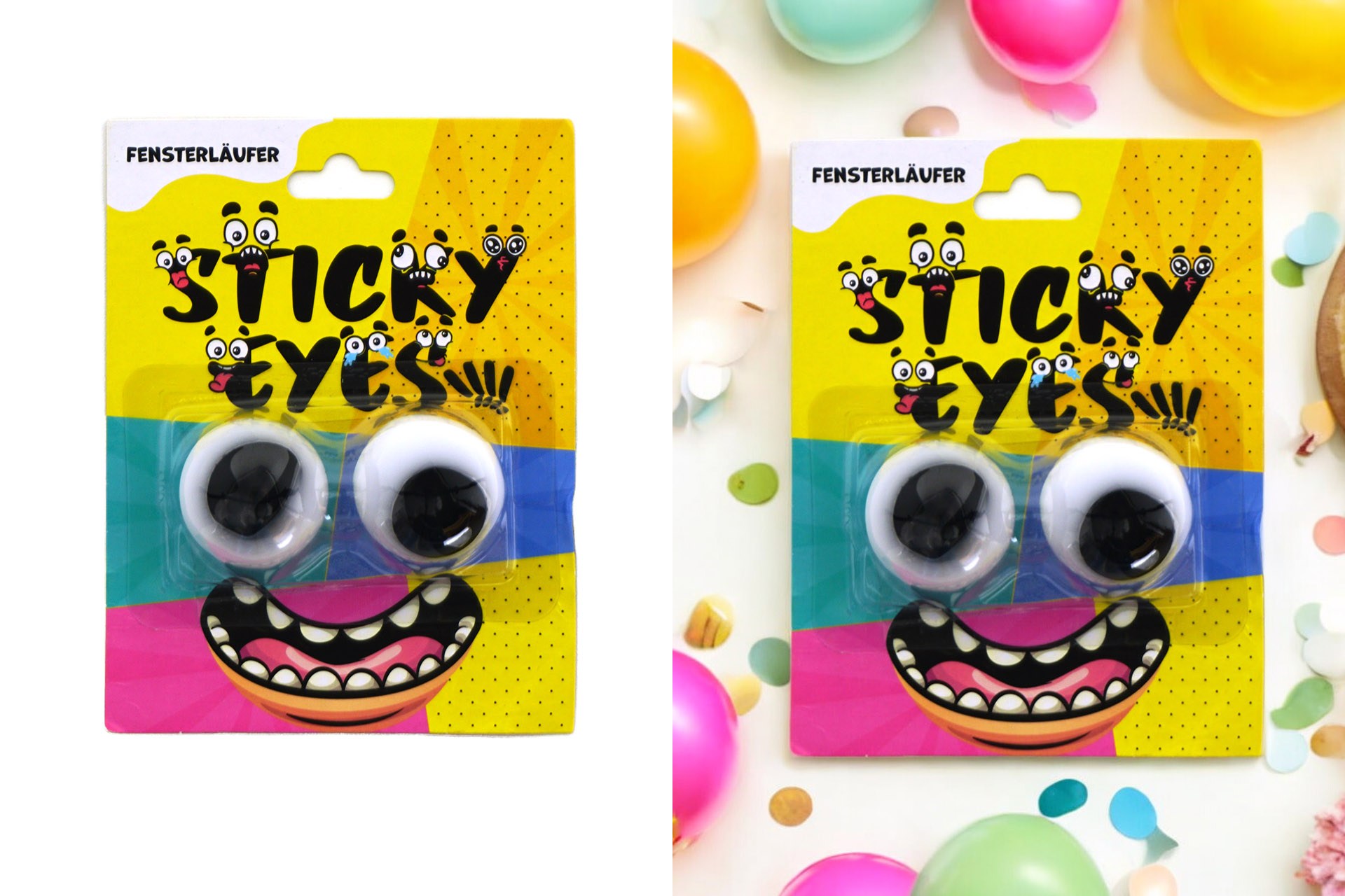 Fensterläufer Augen "Sticky Eyes", 2er Set, Ø 3,5cm